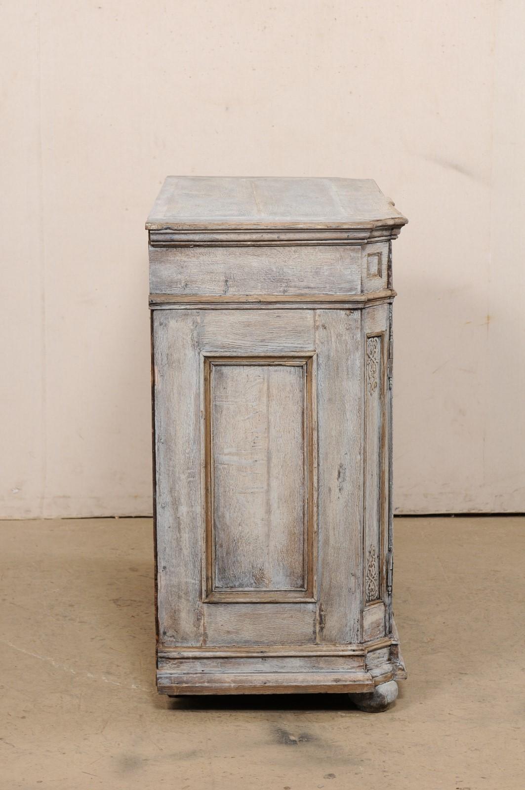 18th Century and Earlier 18th C. English Hand-Carved & Painted Buffet Cabinet For Sale