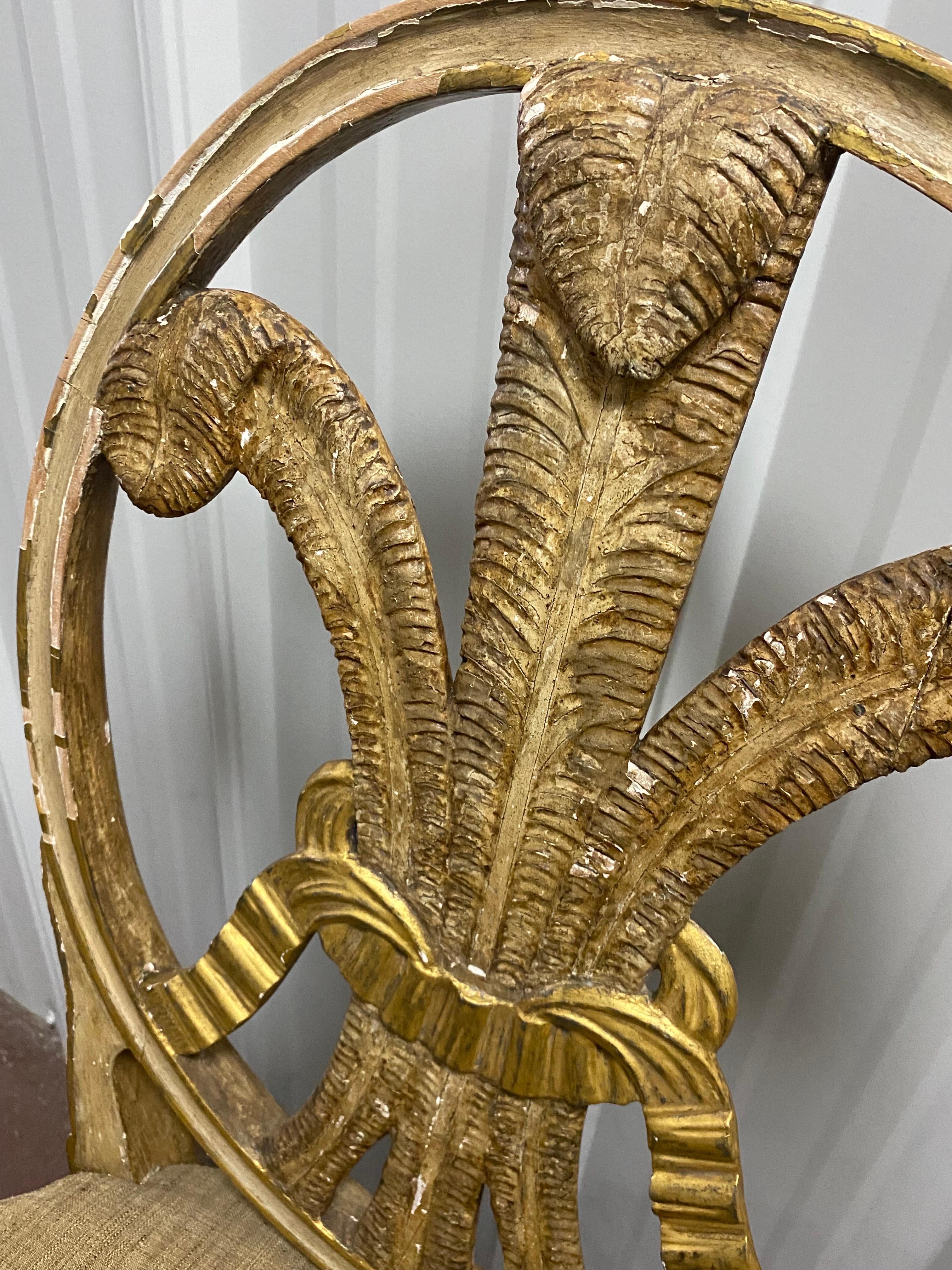 18th c. English Hepplewhite Prince of Wales Parcel-Gilt Side Chair For Sale 11