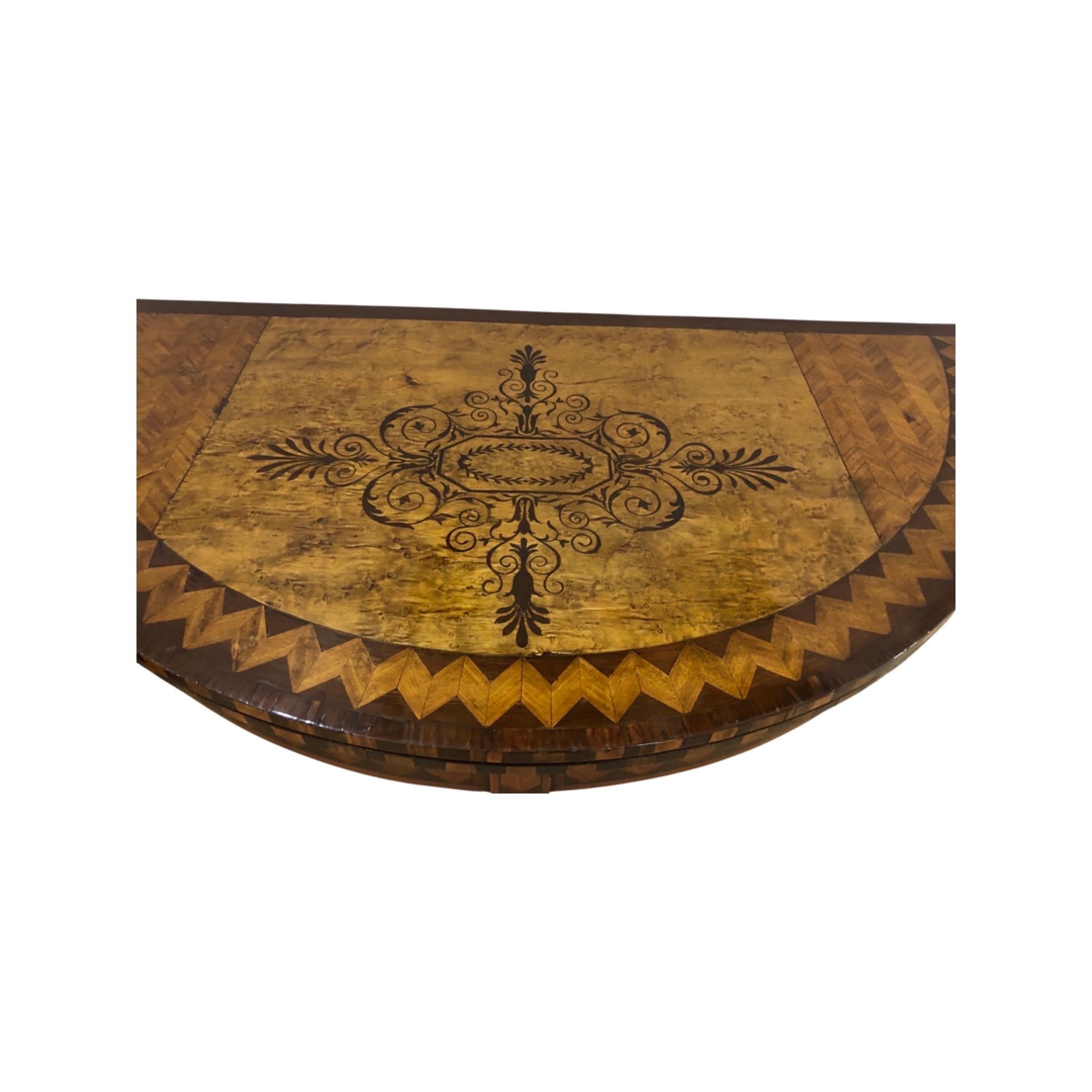 XVIIIe siècle Table à cartes Hepplewhite incrustée anglaise du 18ème siècle en vente