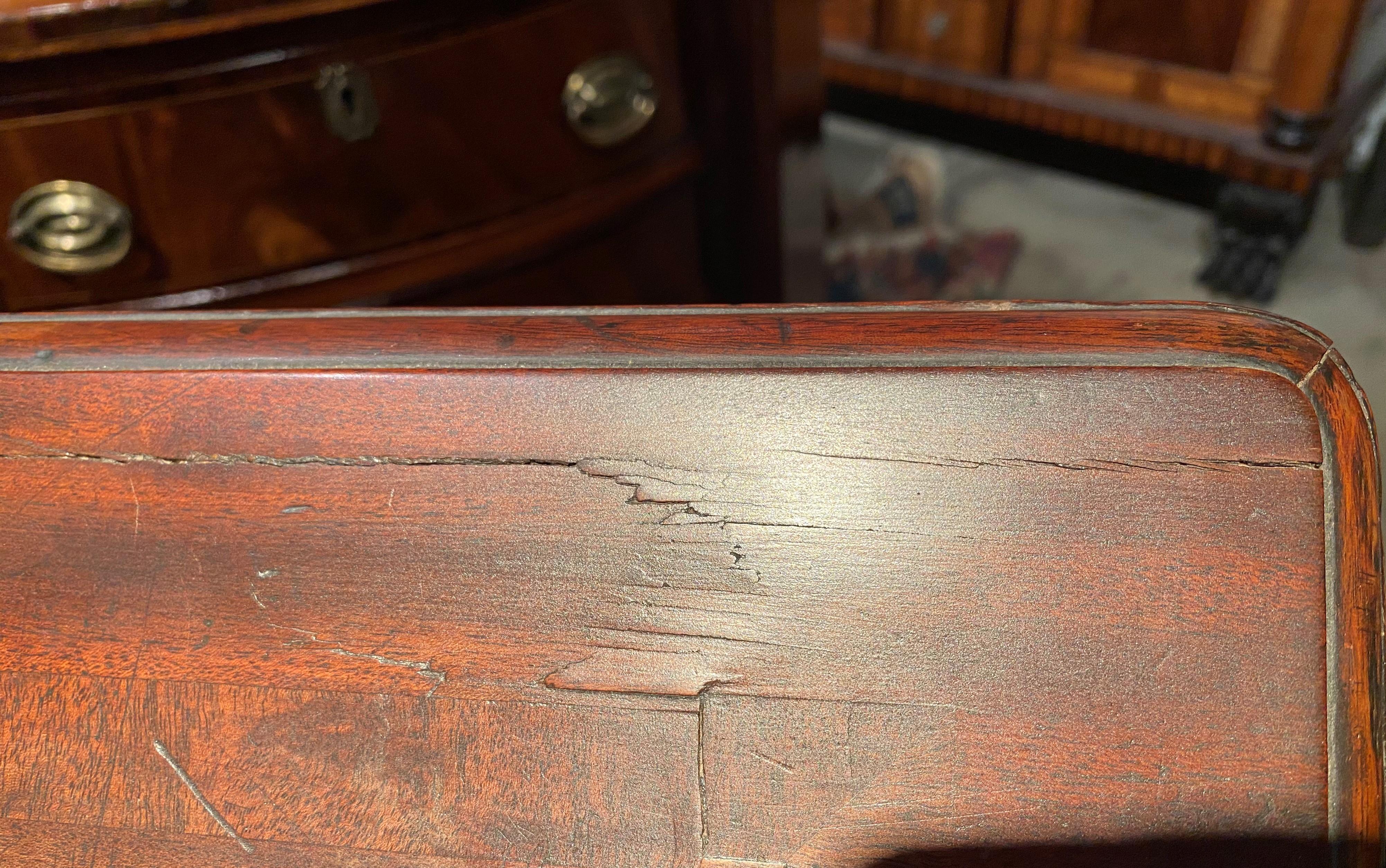 18th C English Mahogany Architect’s Table with Brass Candle Slides 10