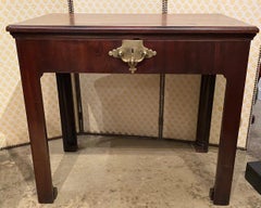 18th C English Mahogany Architect’s Table with Brass Candle Slides