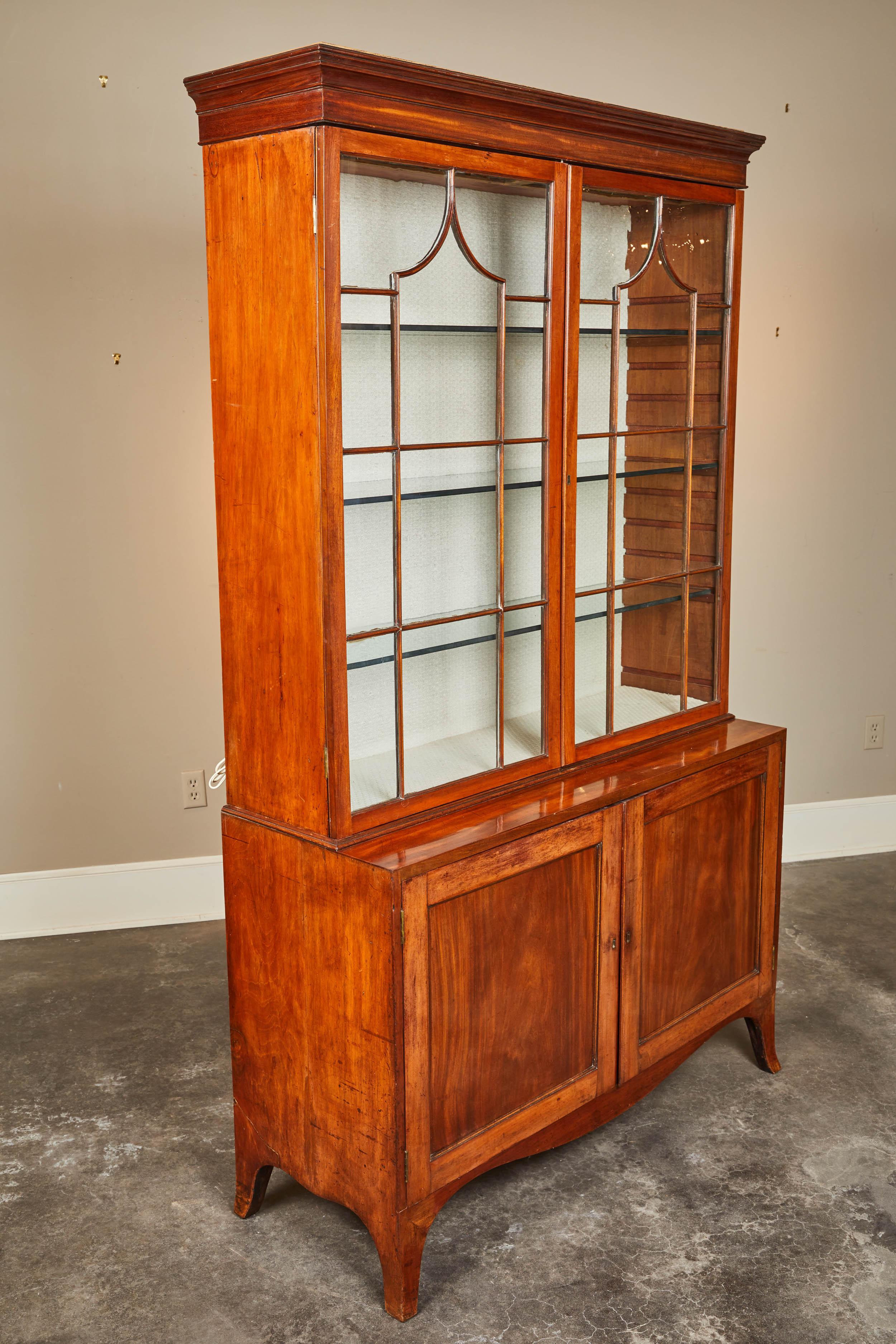18th Century and Earlier 18th Century English Mahogany George III Display Cabinet For Sale