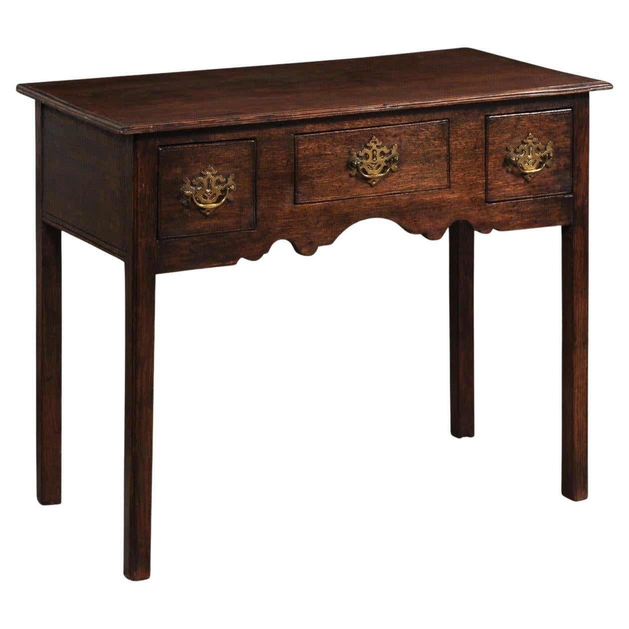 18th C. English Oak Lowboy For Sale