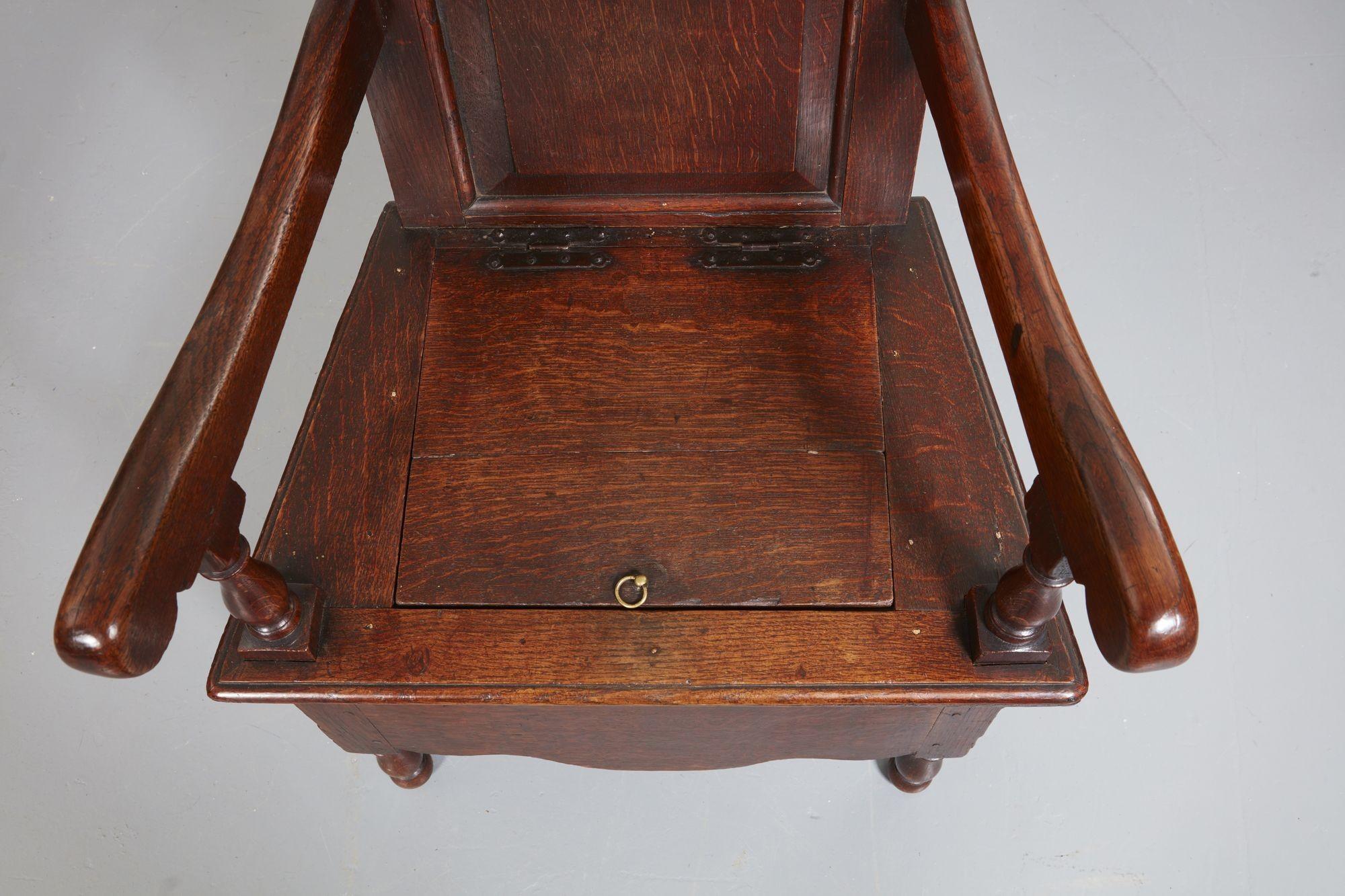 18th Century and Earlier 18th c. English Paneled Commode Armchair For Sale