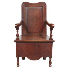 18th c. English Paneled Commode Armchair