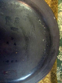 English Pewter Charger with Hallmarks R D A Initials and London Stamp