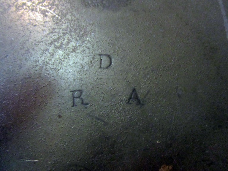 English Pewter Charger with Hallmarks R D A Initials and London Stamp