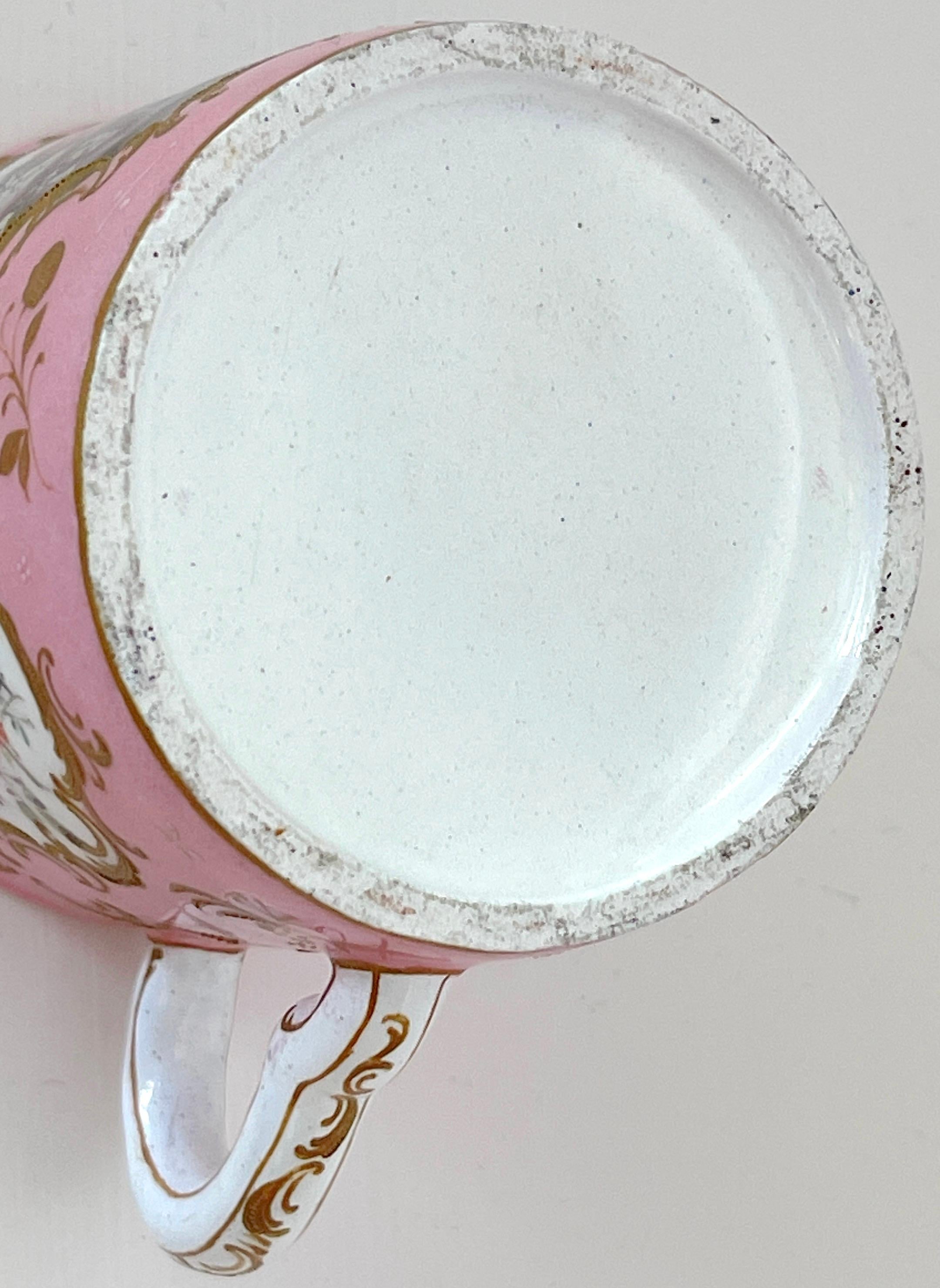 18th C. English Rocco Battersea & Porcelain Companion Cup & Saucer, Unique For Sale 3