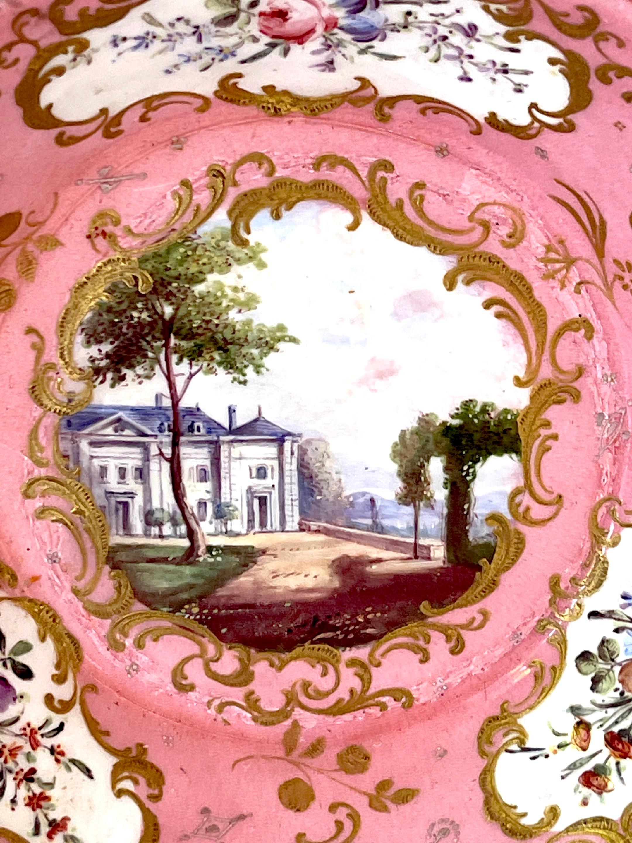 Rococo 18th C. English Rocco Battersea & Porcelain Companion Cup & Saucer, Unique For Sale