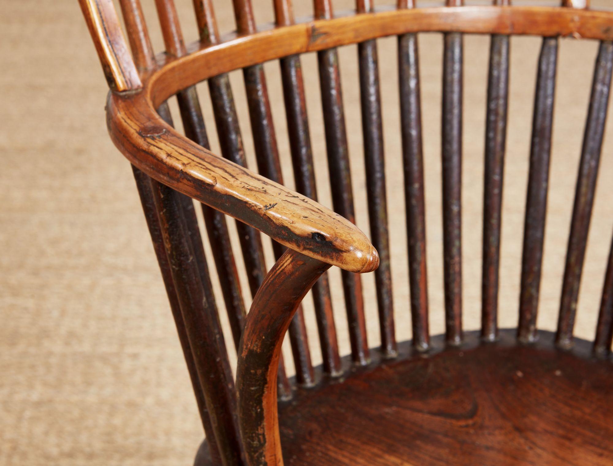 Late 18th Century 18th c. English Thames Valley Windsor Armchair For Sale