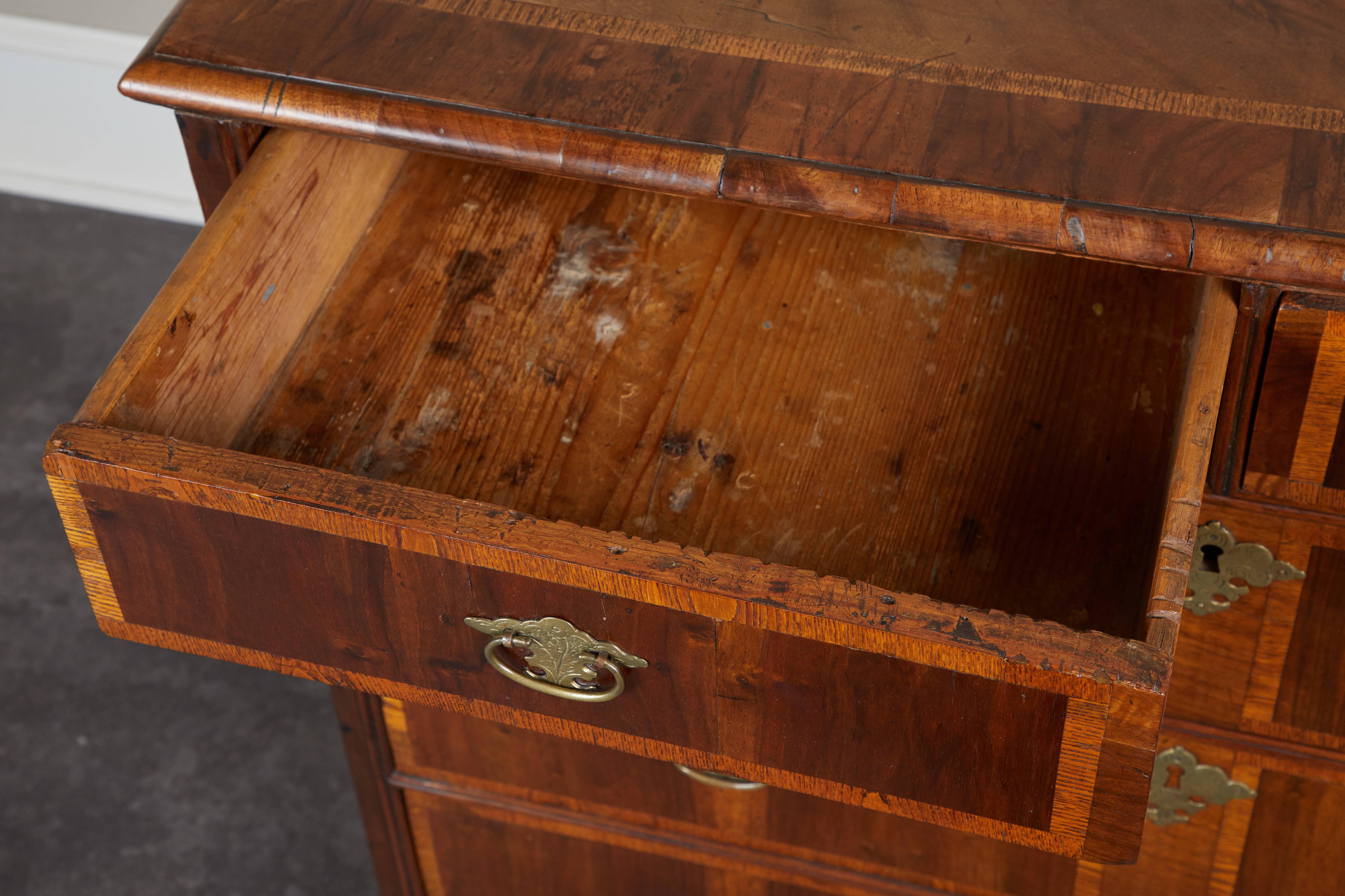 18th Century and Earlier 18th century English Walnut Chest with Inlay