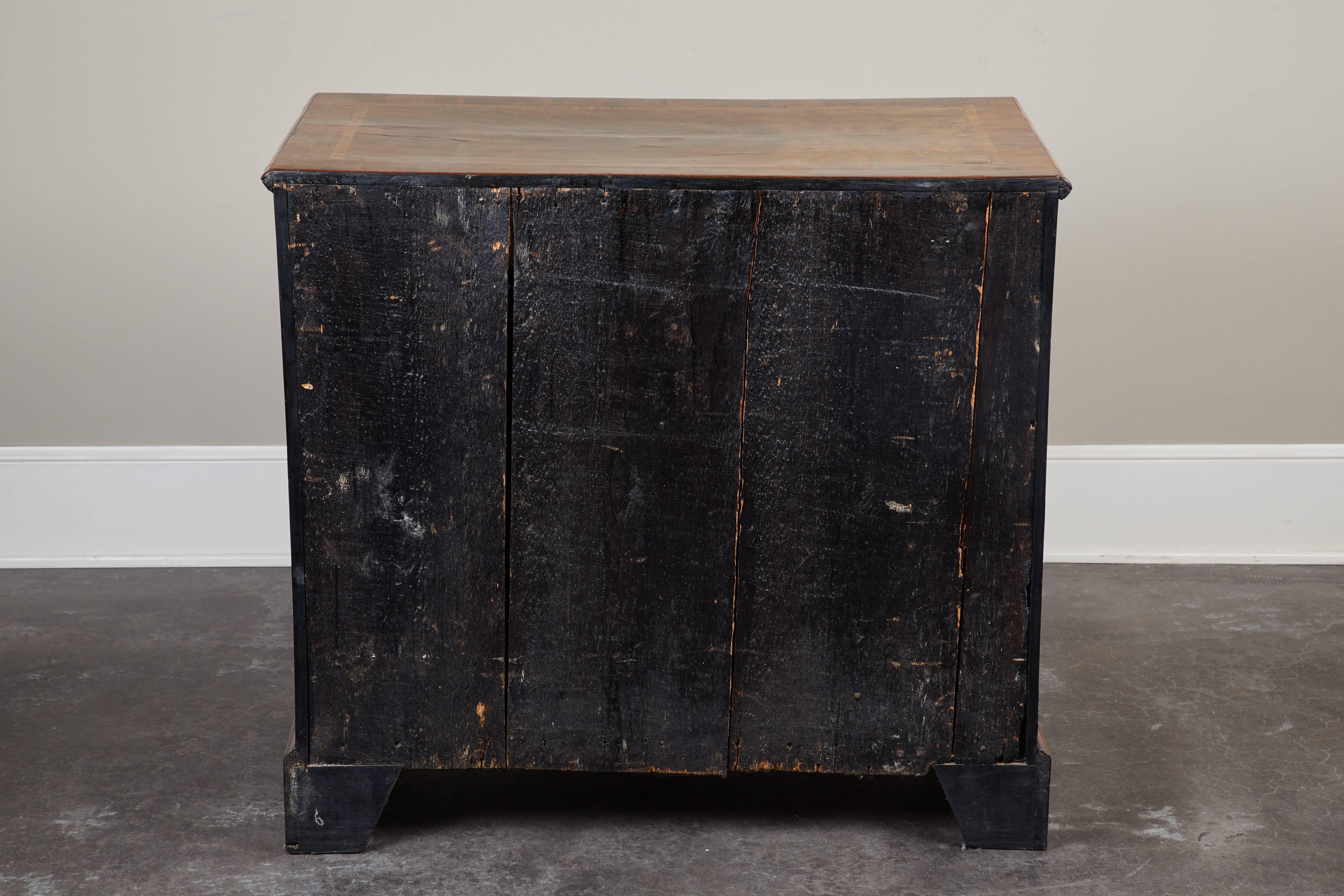 18th century English Walnut Chest with Inlay 2