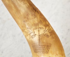 18th c. Engraved Powder Horn