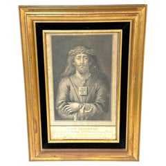 18th C Engraving Jesús Nazareno by Juan Antonio Salvador Carmona