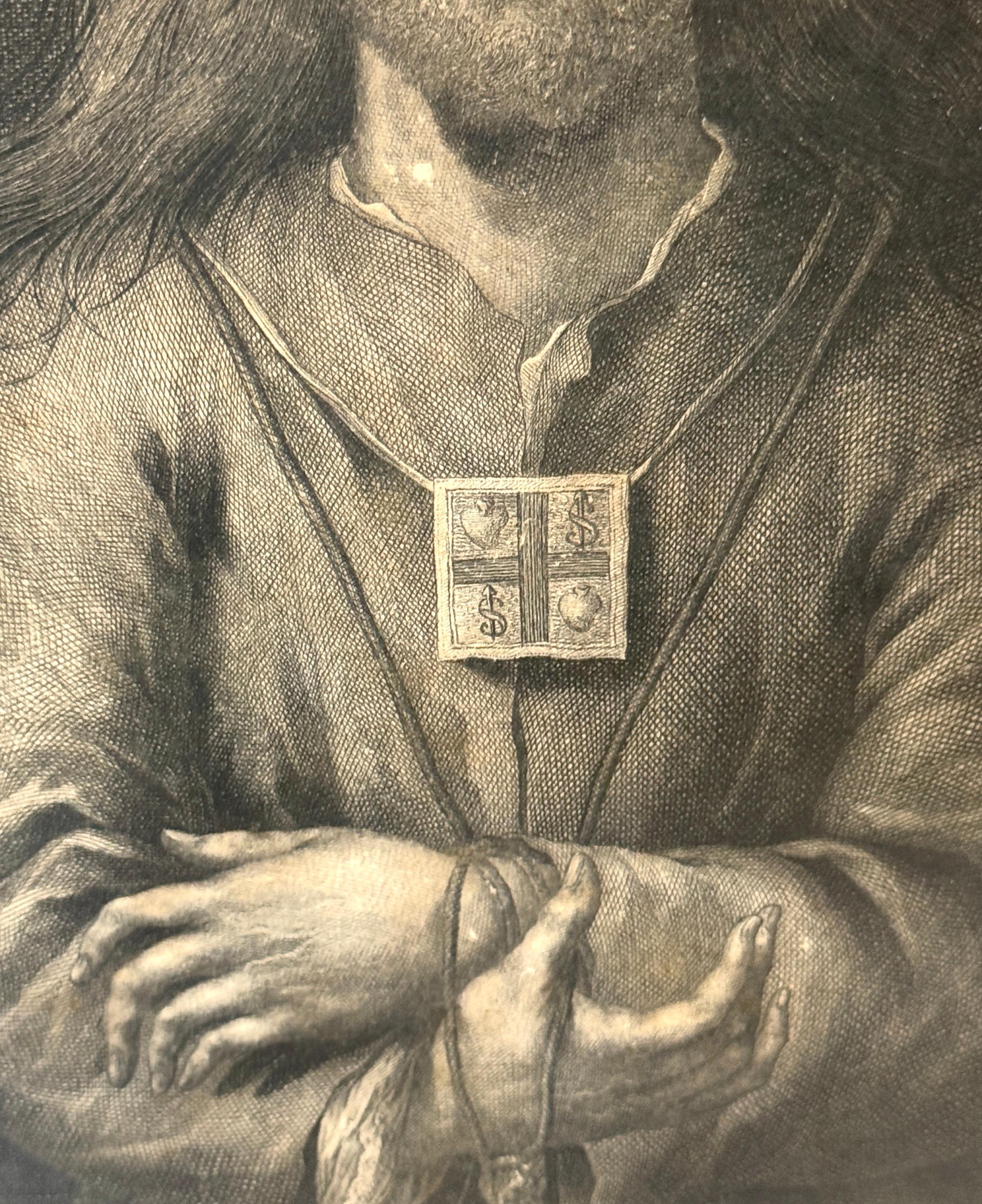 Espagnol Gravure du 18ème C Jesús Nazareno par Juan Antonio Salvador Carmona en vente