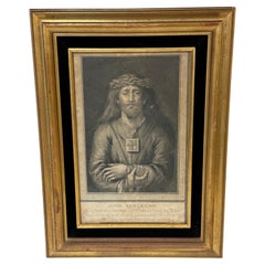 18th C Engraving Jesús Nazareno by Juan Antonio Salvador Carmona