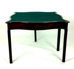 18th Century Figured Mahogany Serpentine Shaped Card Table