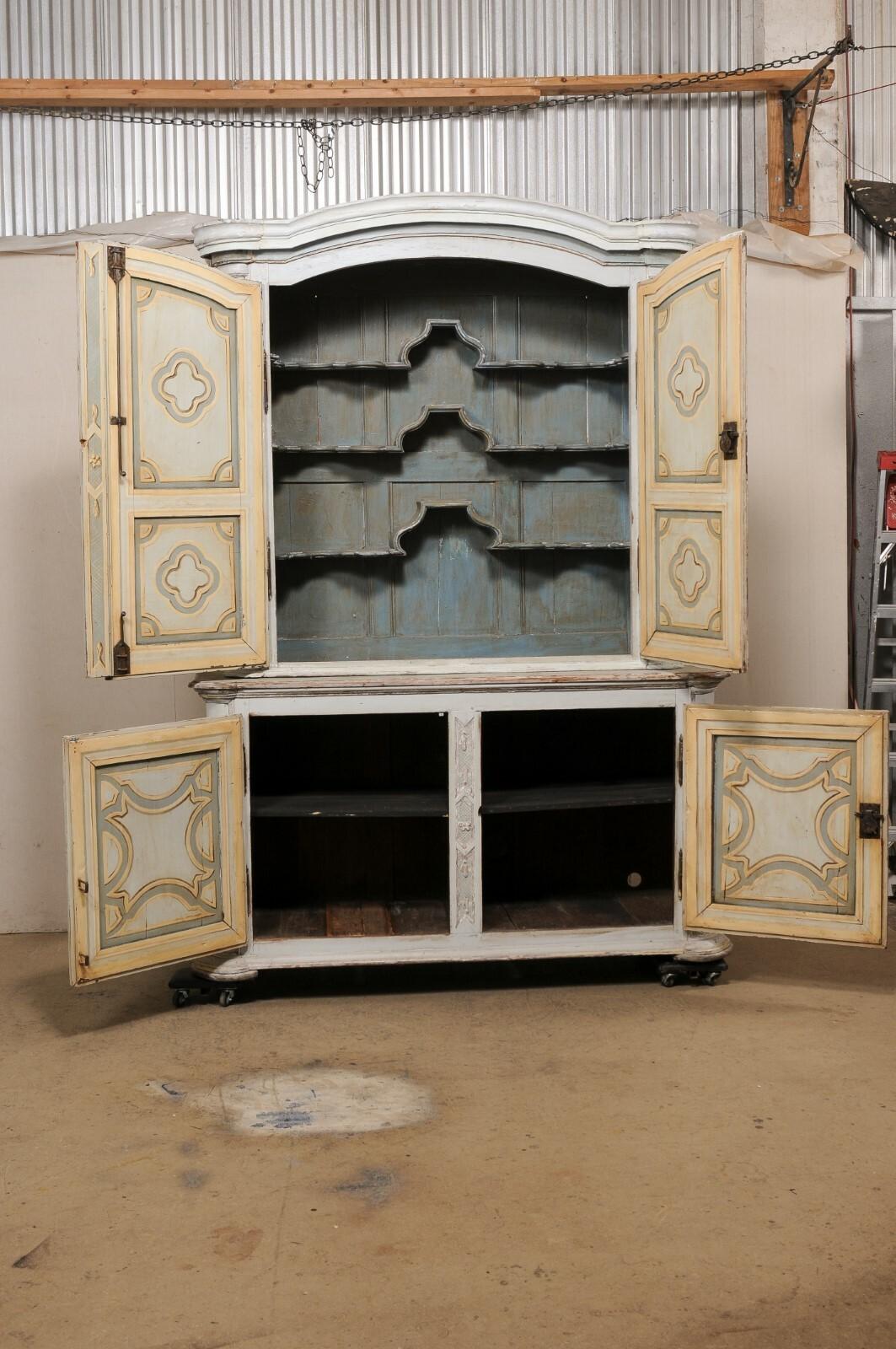 Wood 18th C. French Beautifully Designed Buffet à Deux-Corps, 8.5 ft Tall For Sale