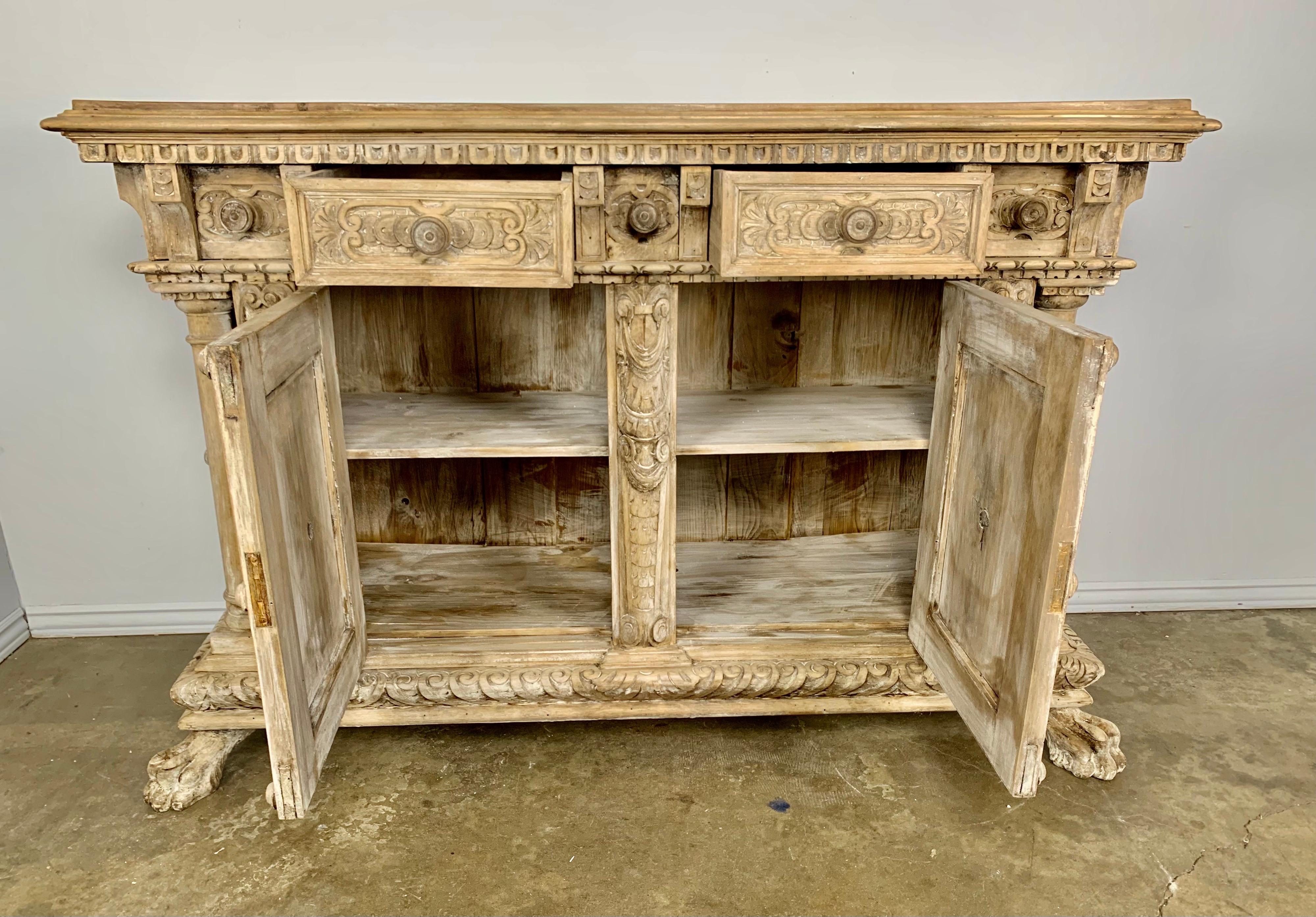 18th C. French Bleached Walnut Buffet 6