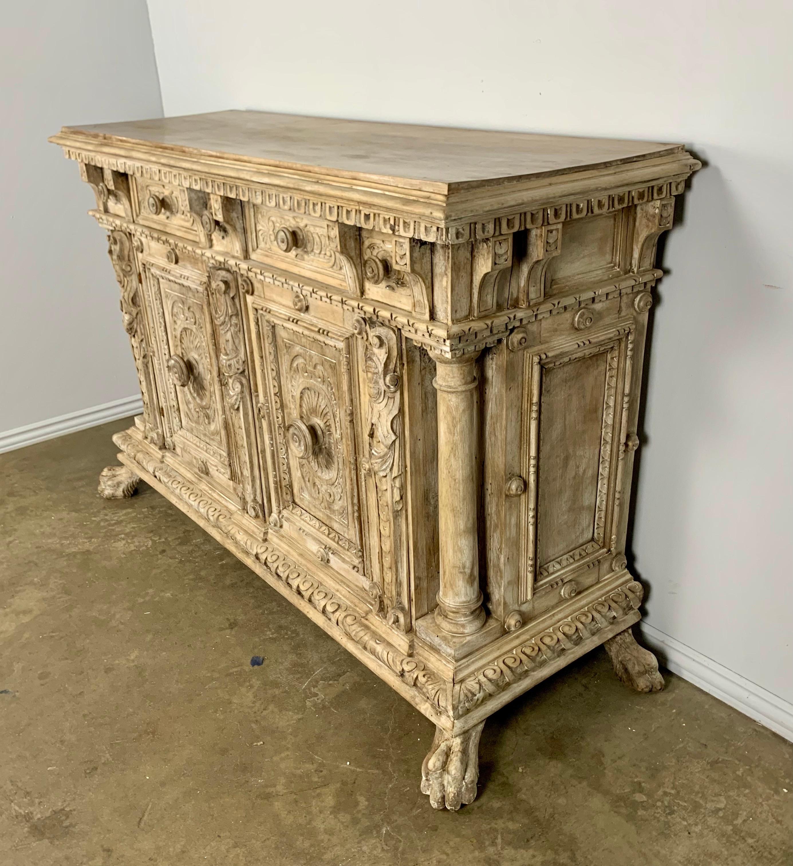 18th C. French Bleached Walnut Buffet 8