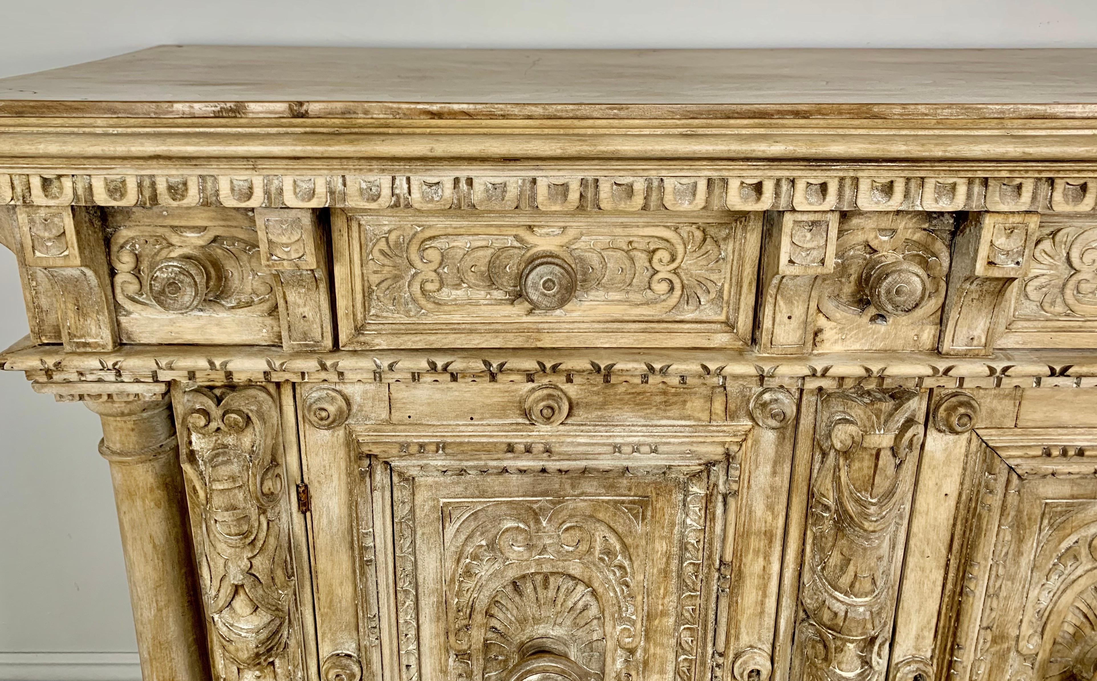 18th C. French Bleached Walnut Buffet 2