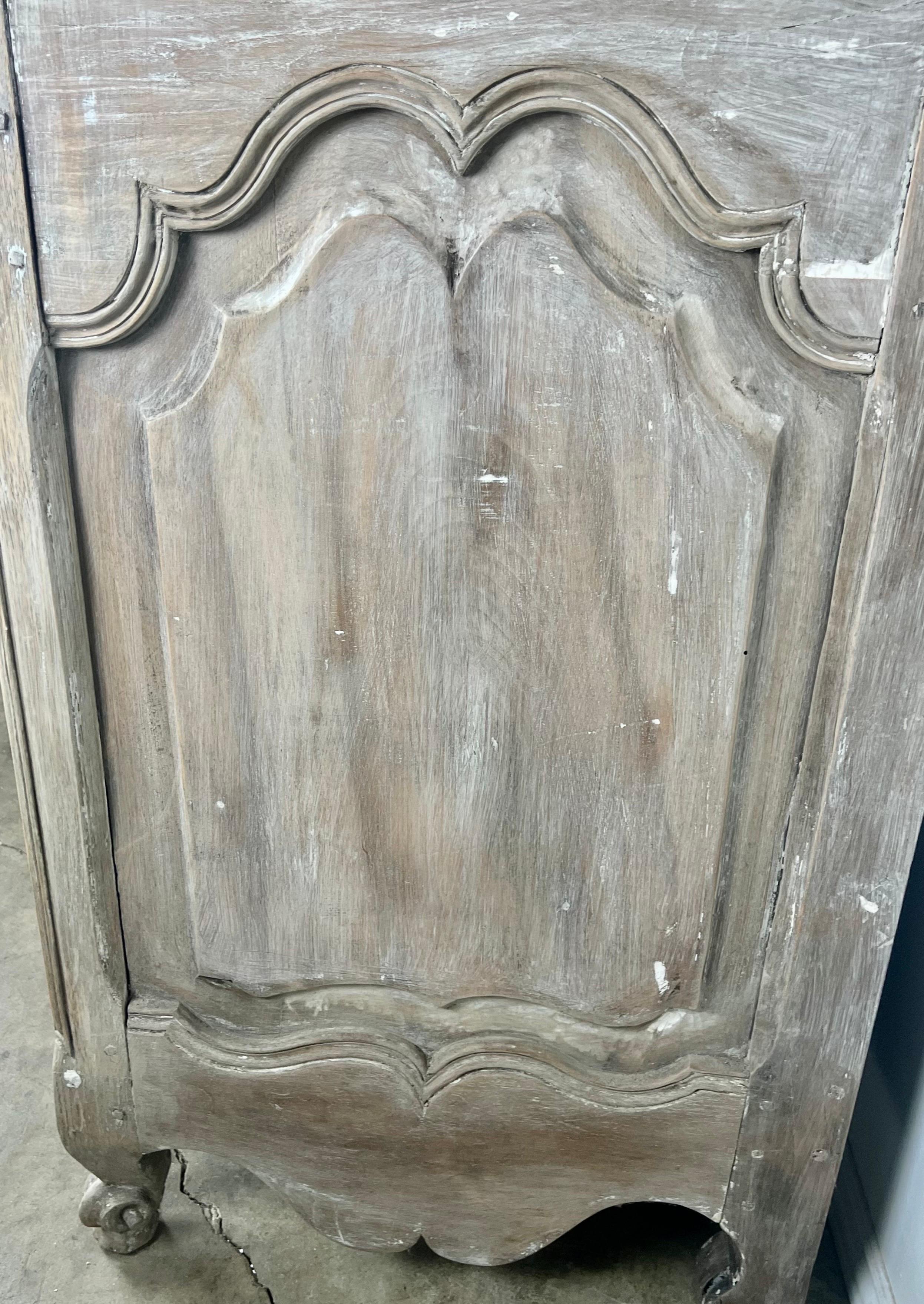 18th C. French Carved Buffet with Distressed Painted Finish For Sale 5