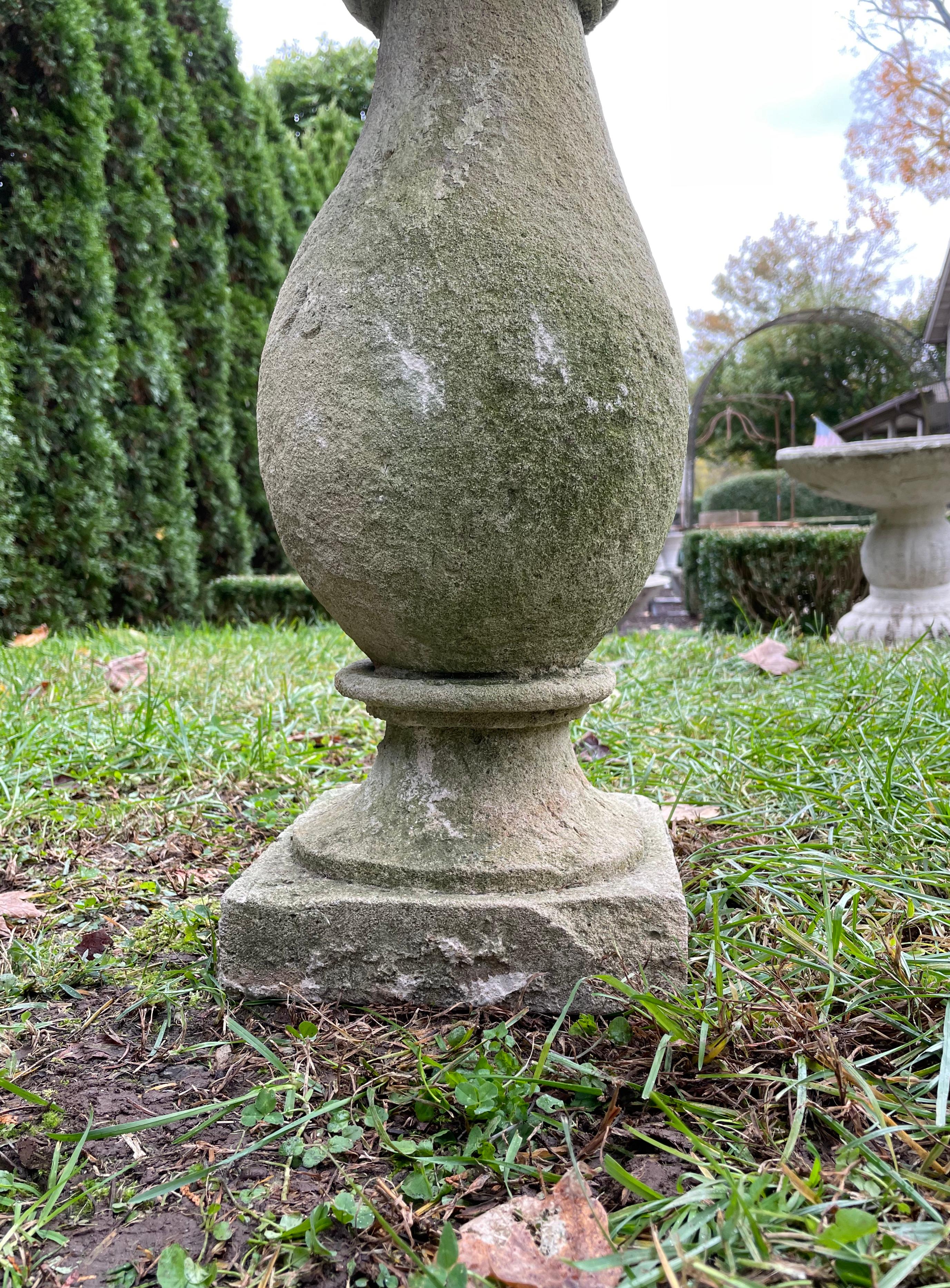 18th C French Carved Stone Basin on Pedestal/Birdbath/Planter 2