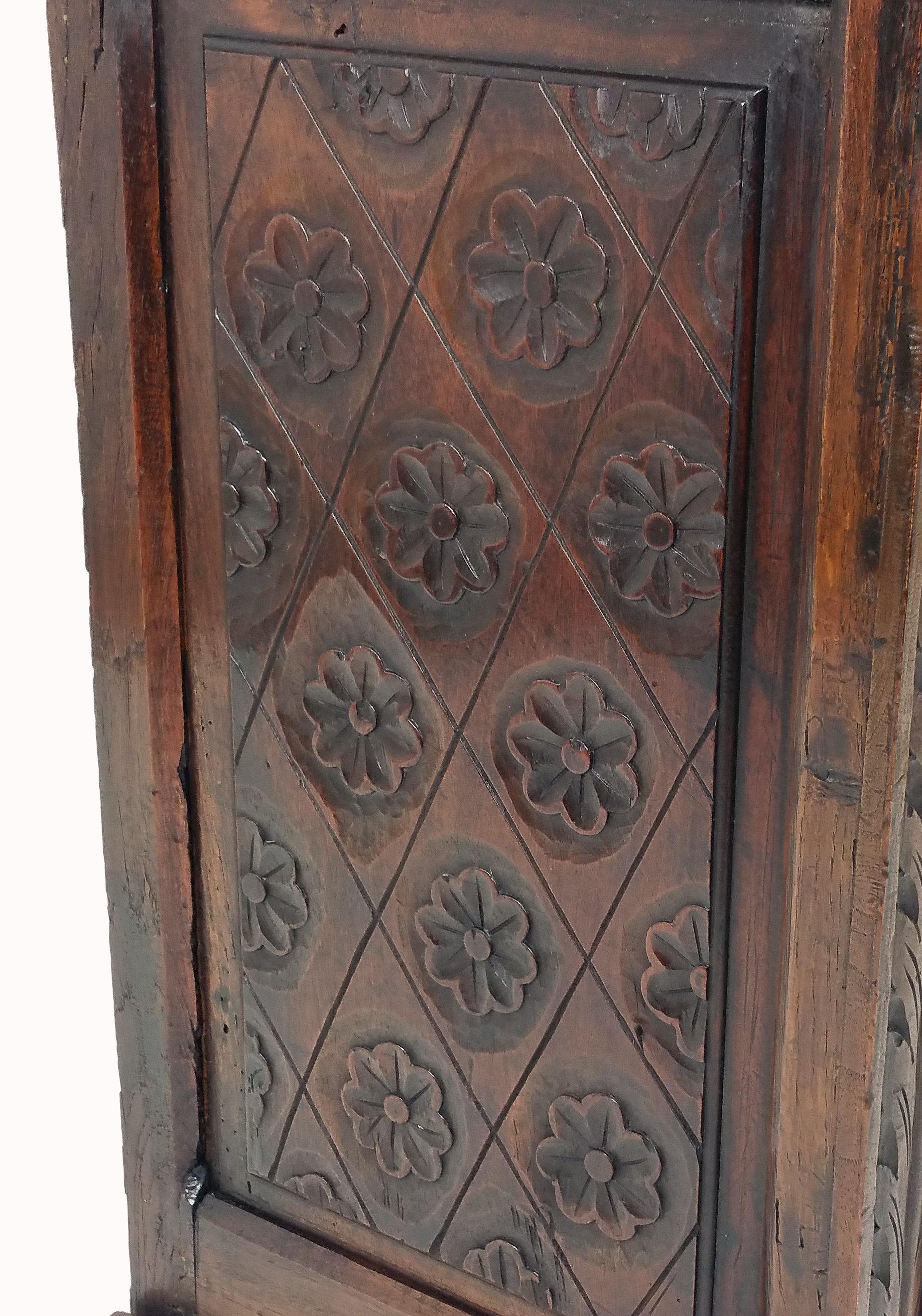 18th Century French Carved Walnut Single Door Side Cupboard 6