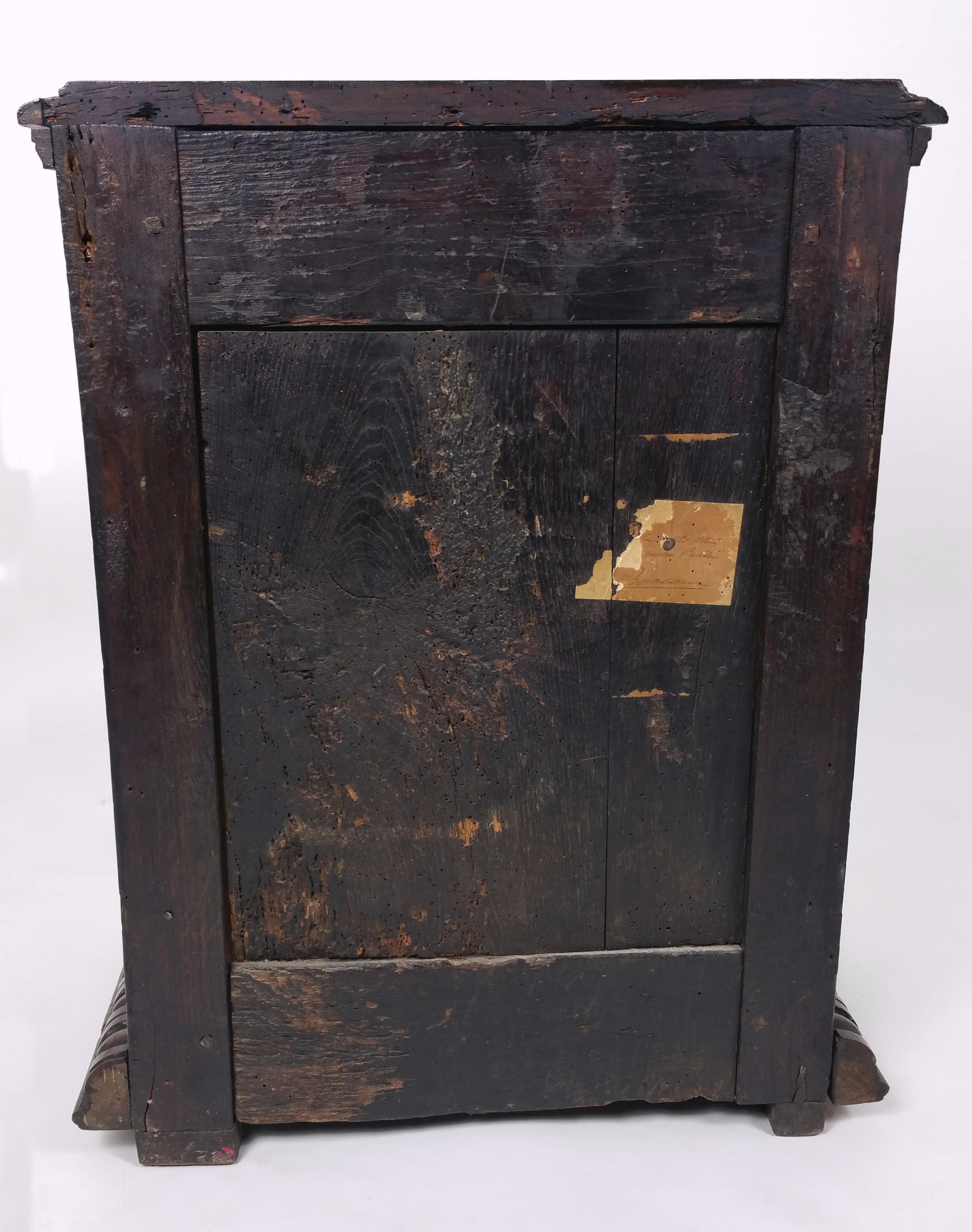 18th Century French Carved Walnut Single Door Side Cupboard 4