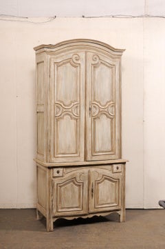 18th C. French Carved-Wood Buffet à Deux-Corps, 7.5 Ft. Tall