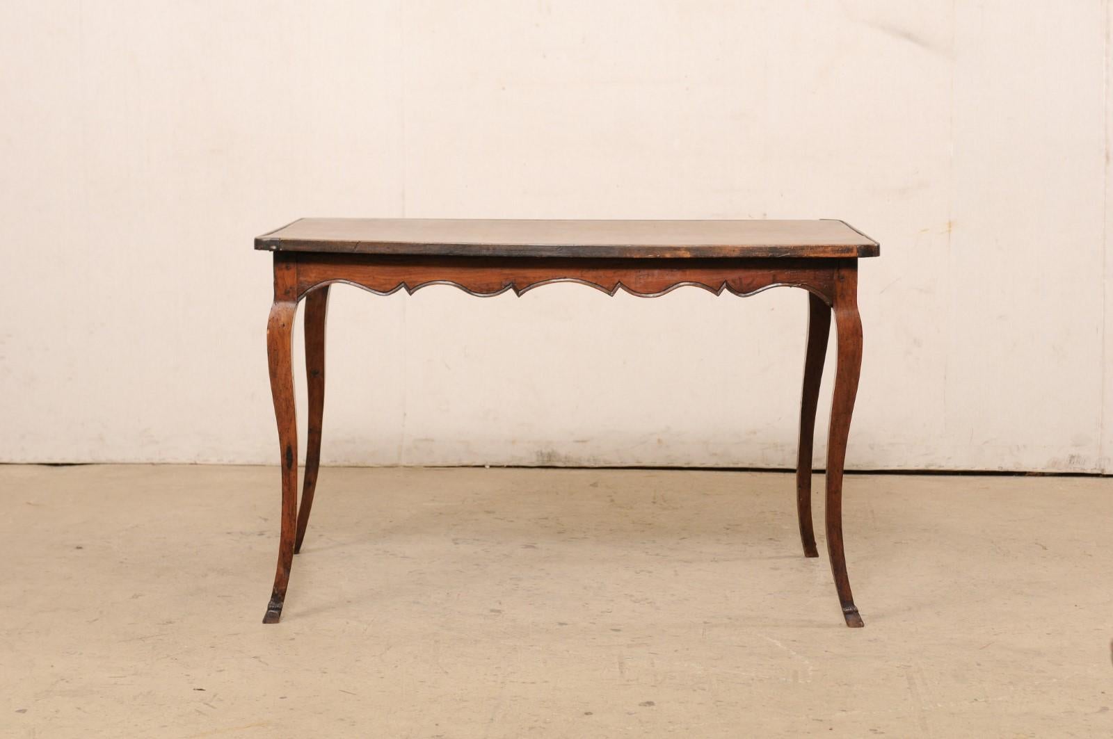 18th C. French Carved-Wood Table with Leather Writing Pad Top 8