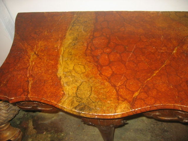 18th Century French Console with Faux Marble Top In Good Condition For Sale In Dallas, TX