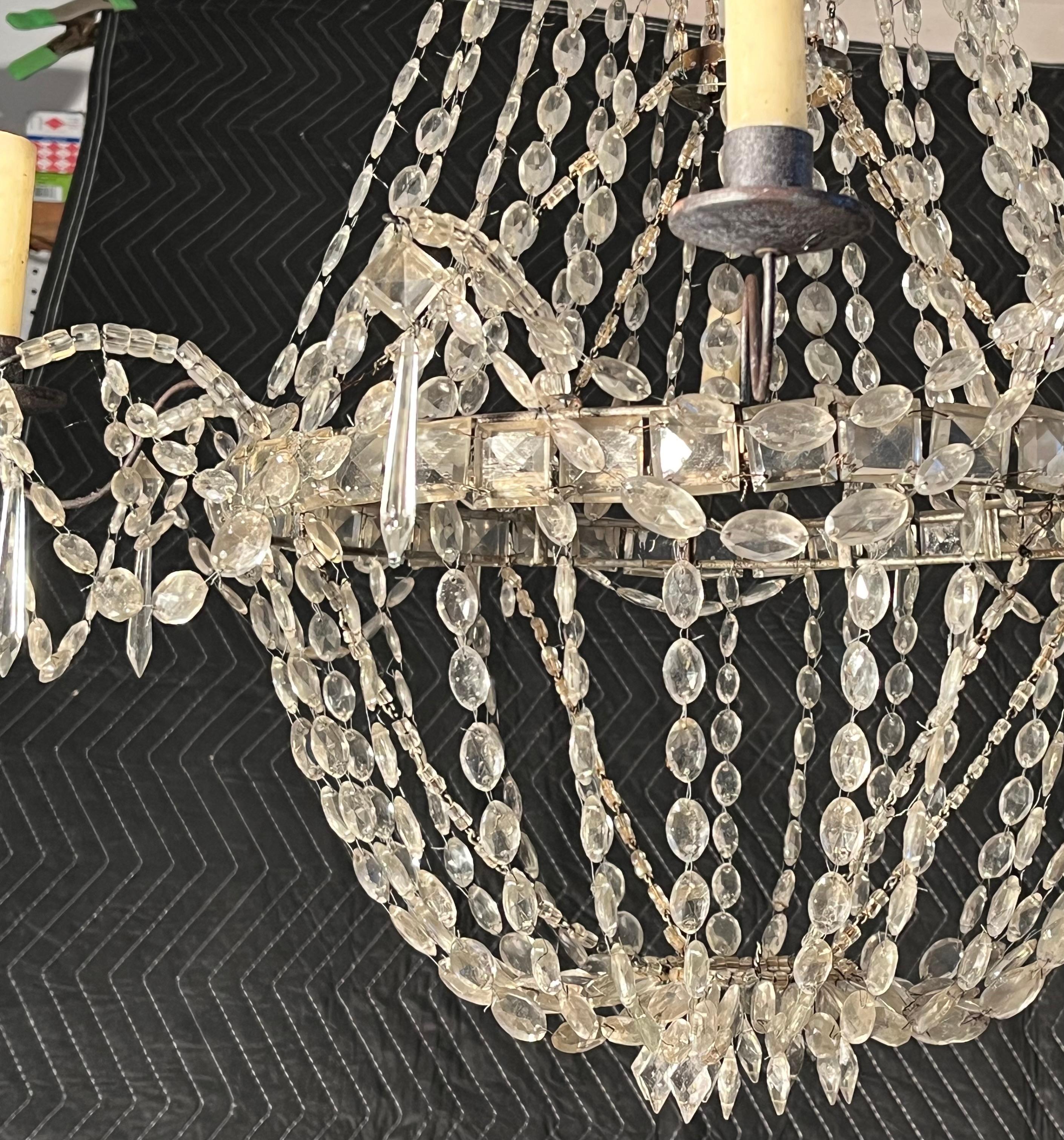 18th C. French Crystal Chandelier For Sale 5