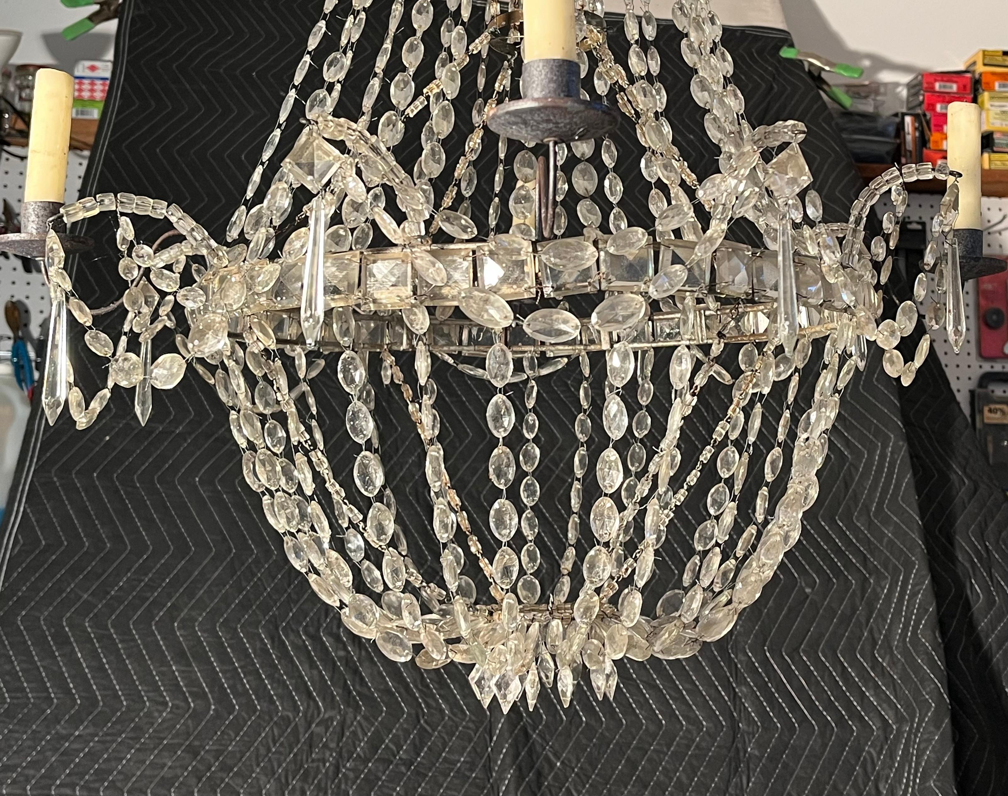 18th C. French Crystal Chandelier For Sale 6