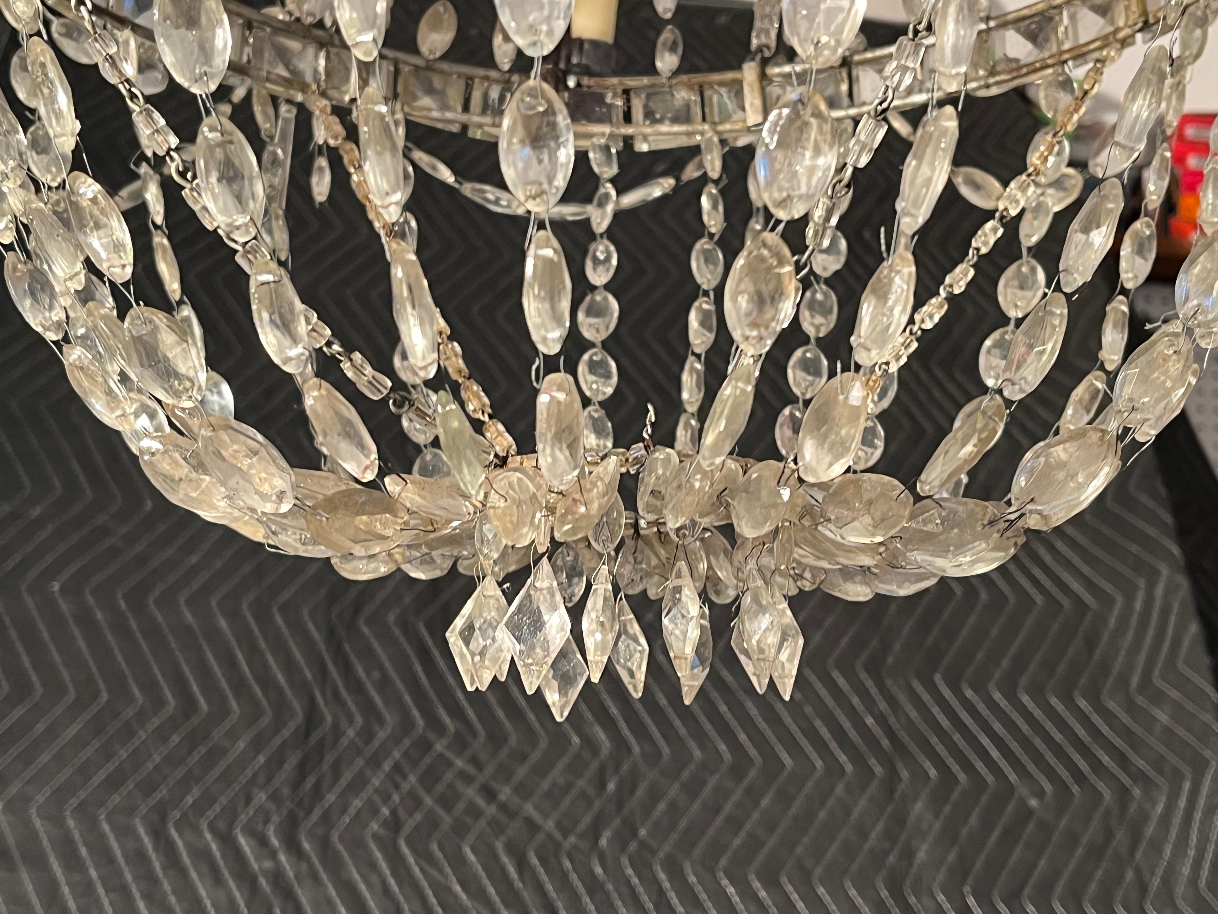 18th C. French Crystal Chandelier For Sale 8