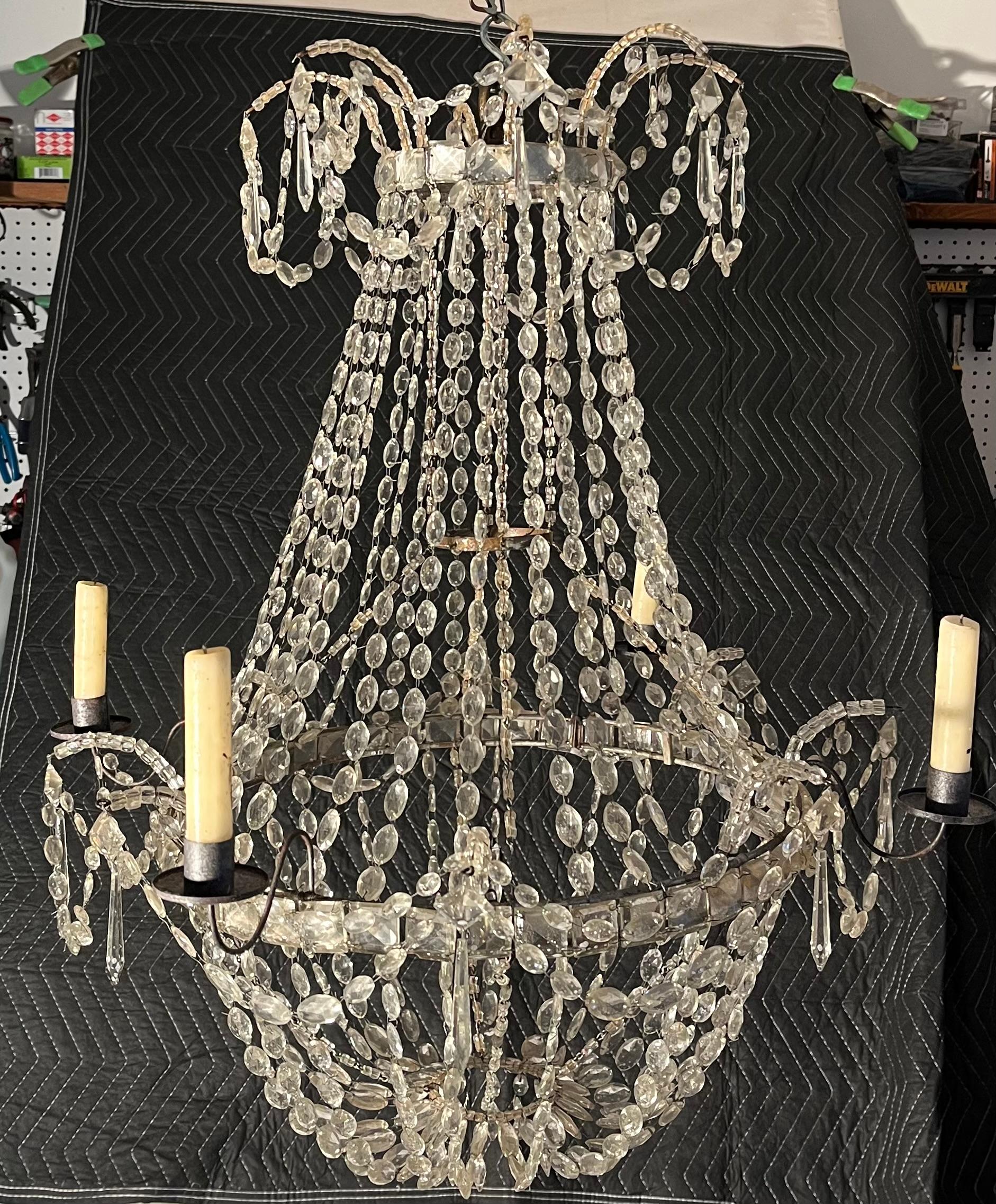 18th C. French Crystal Chandelier For Sale 10