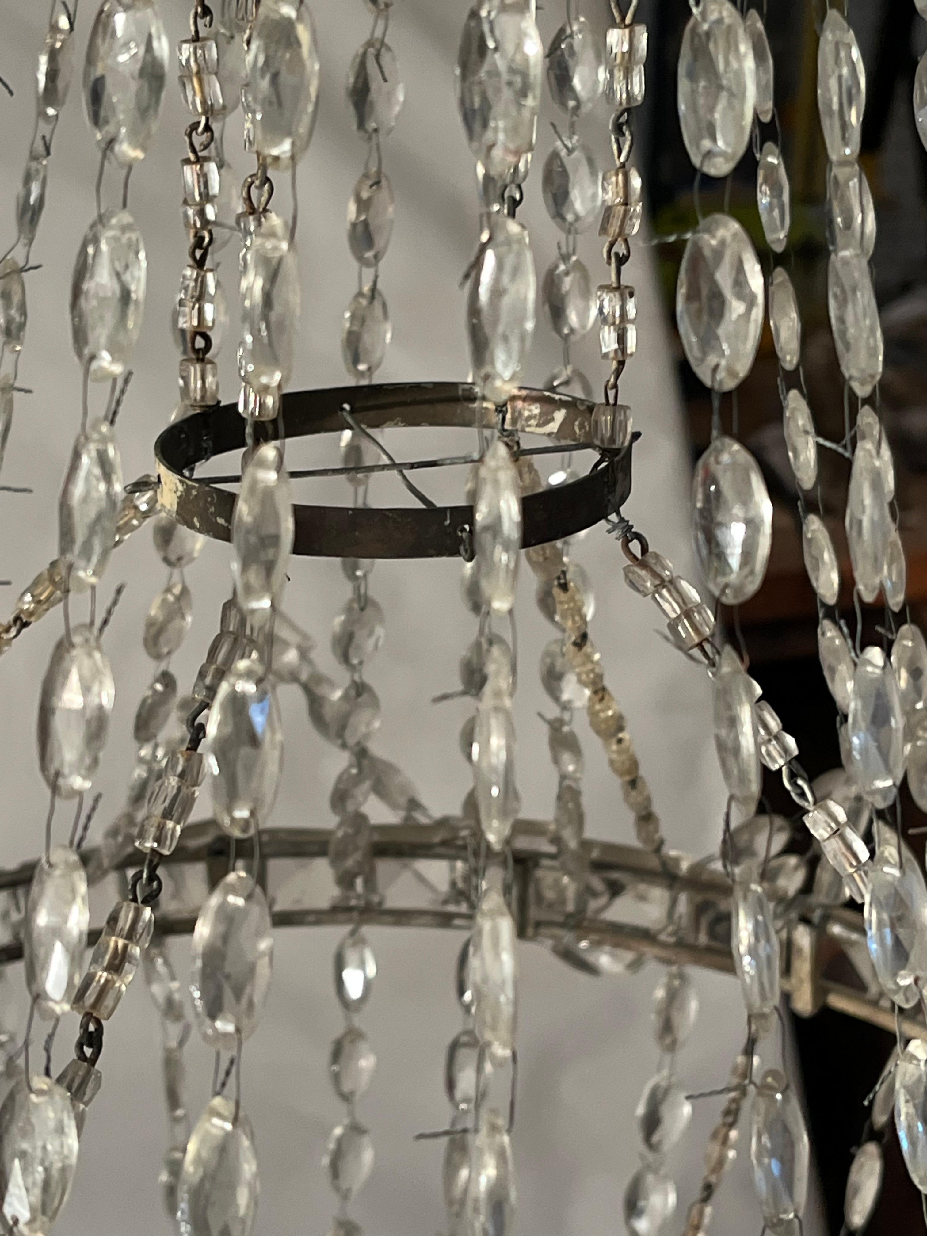 18th C. French Crystal Chandelier For Sale 1