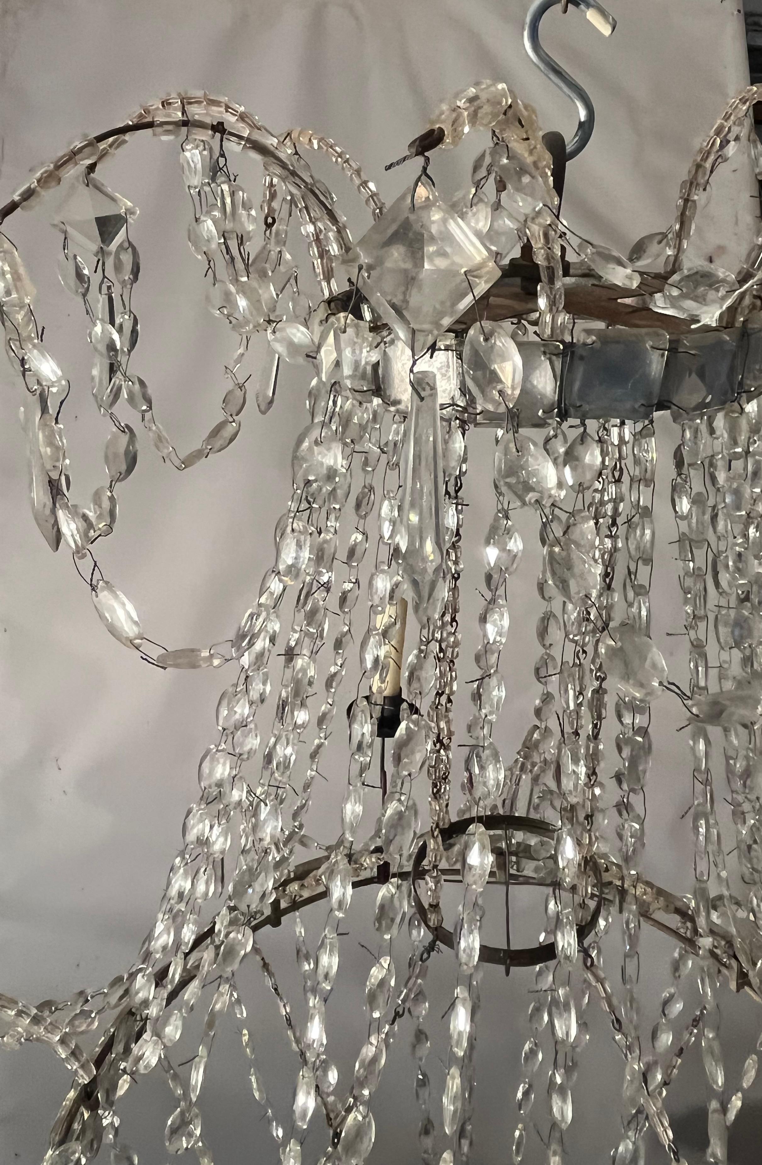 18th C. French Crystal Chandelier For Sale 2