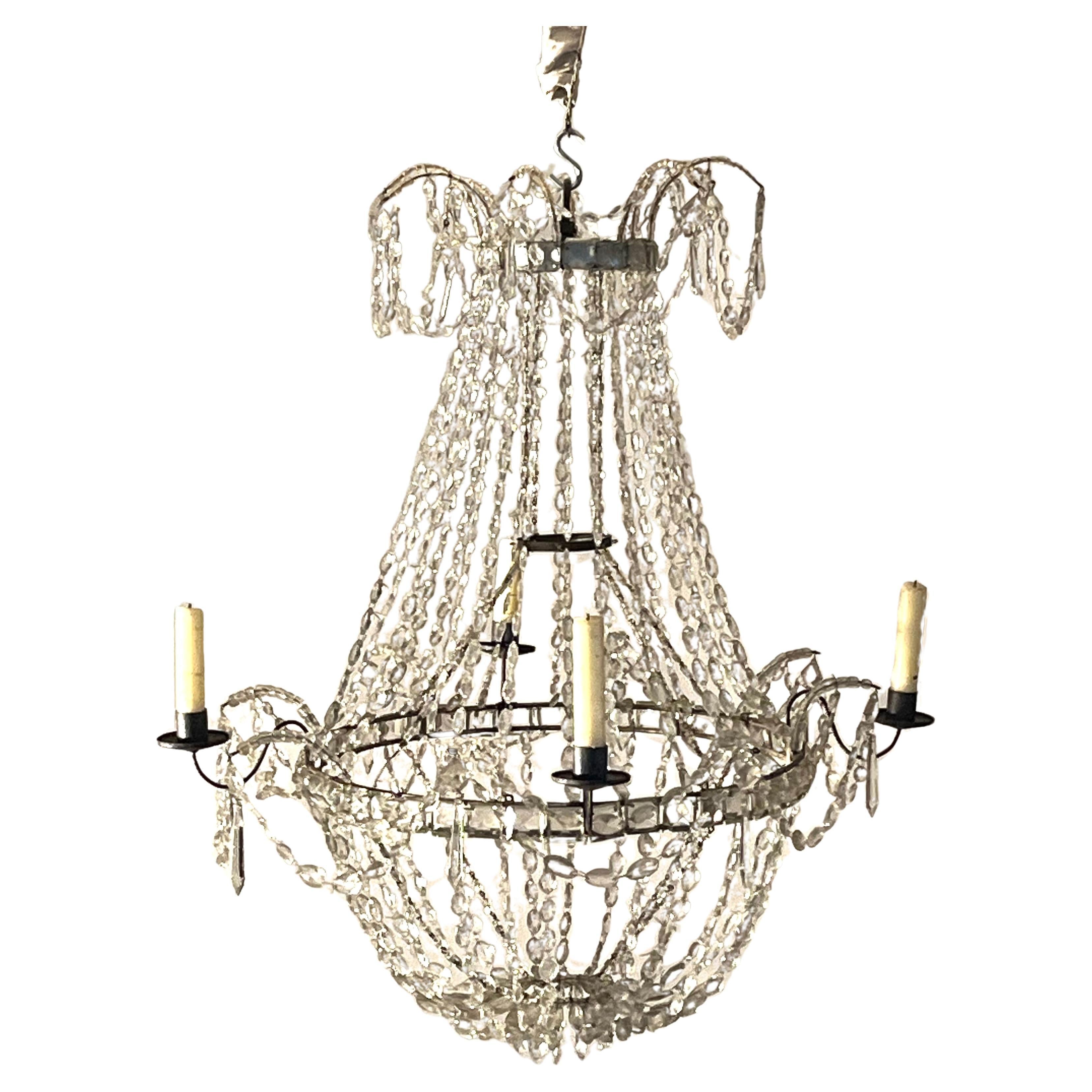 18th C. French Crystal Chandelier For Sale