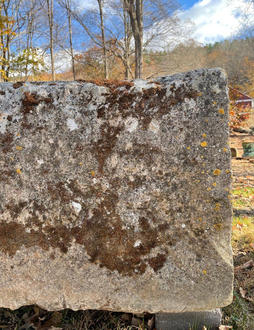 18th C French Hand-Carved Limestone Trough with Mossy Patina 5