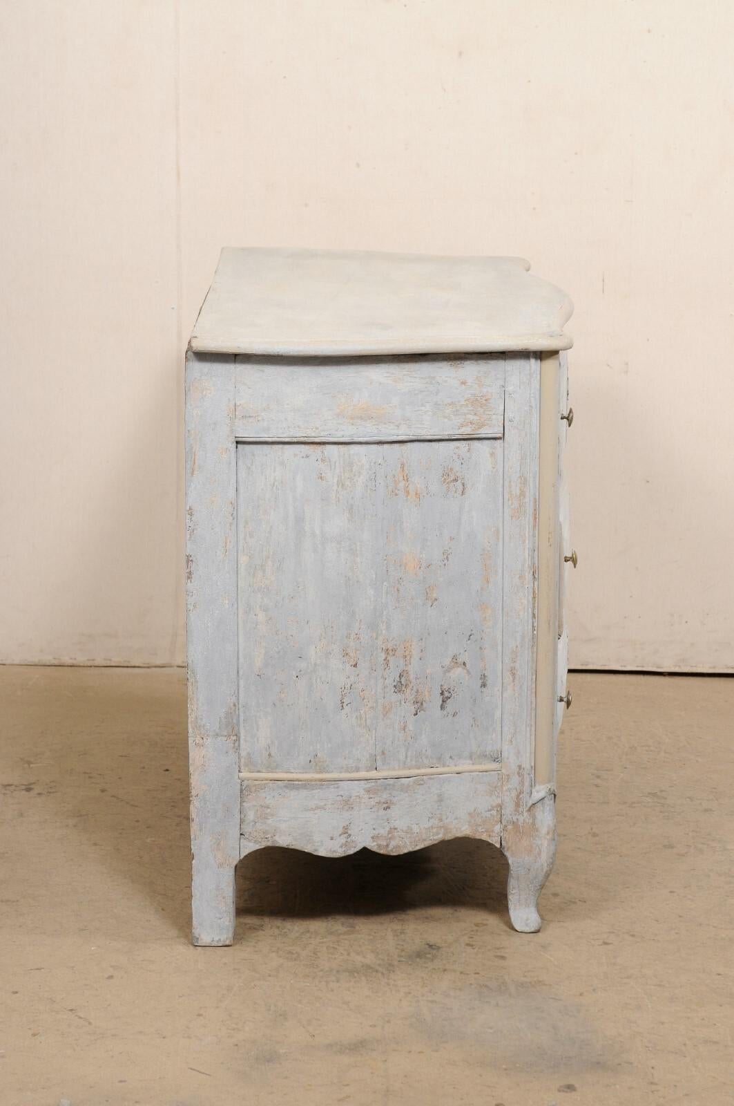 18th C. French Louis XV Carved and Painted Wood Commode For Sale 6