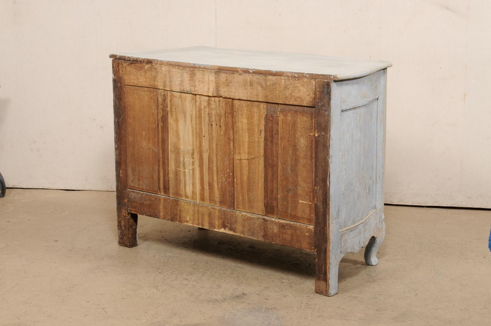 18th C. French Louis XV Carved and Painted Wood Commode For Sale 2
