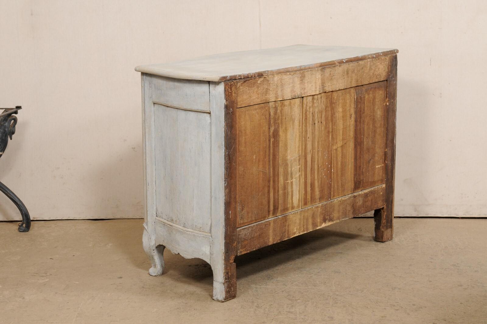 18th C. French Louis XV Carved and Painted Wood Commode For Sale 4