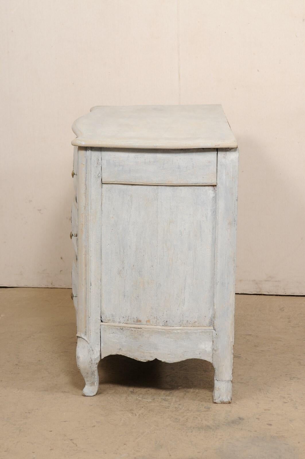 18th C. French Louis XV Carved and Painted Wood Commode For Sale 5