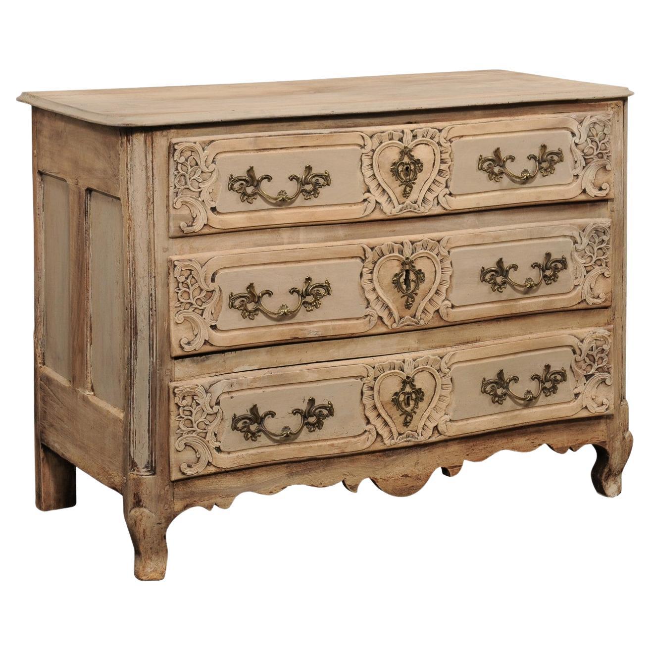 18th C. French Louis XV Commode w/Beautifully Carved Drawers