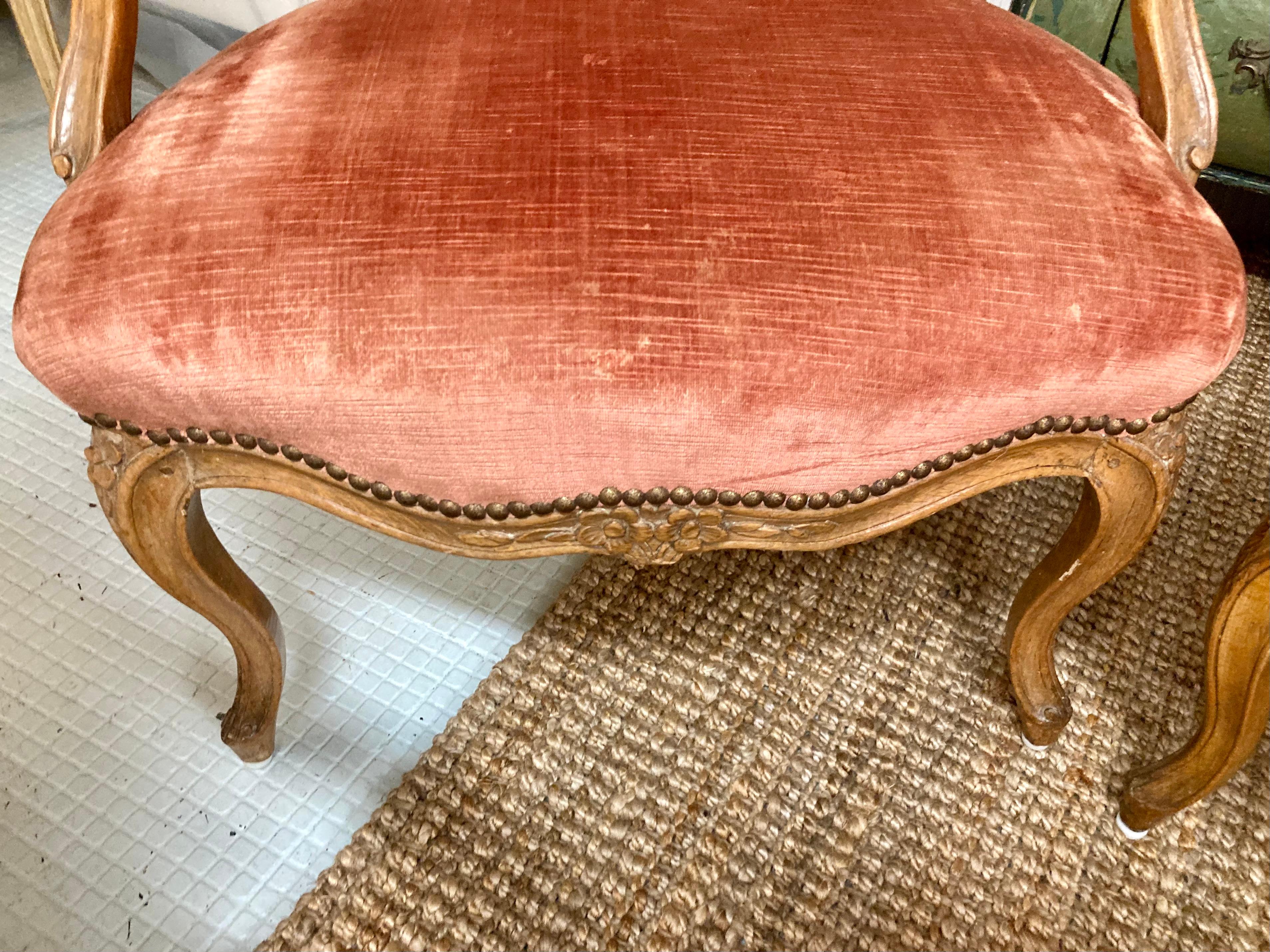 18th C French Louis XV Fauteuil Chairs Each With Unique Carvings - Set of 4 For Sale 5