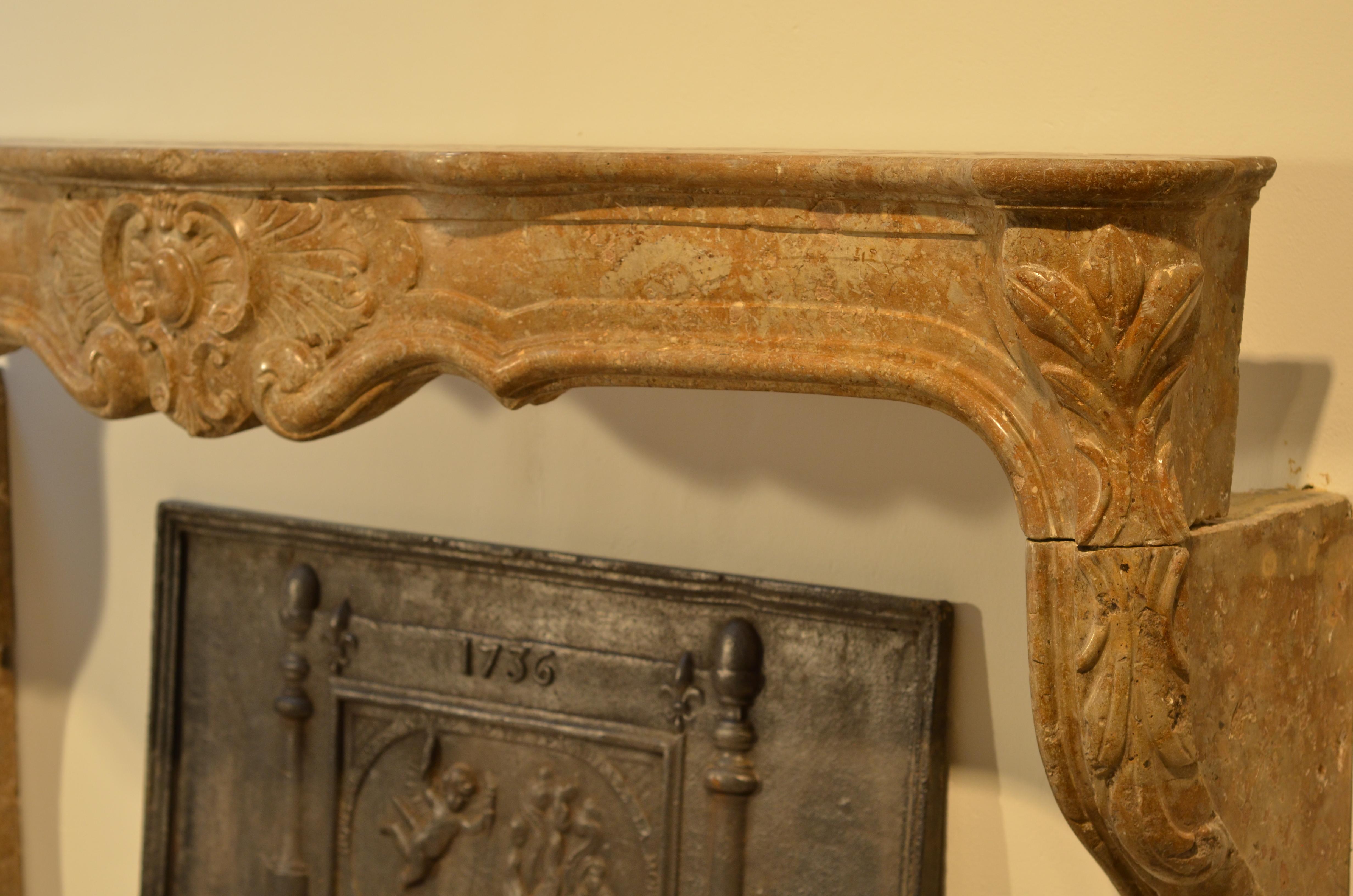 18th Century French Louis XV Fireplace Mantel For Sale 2