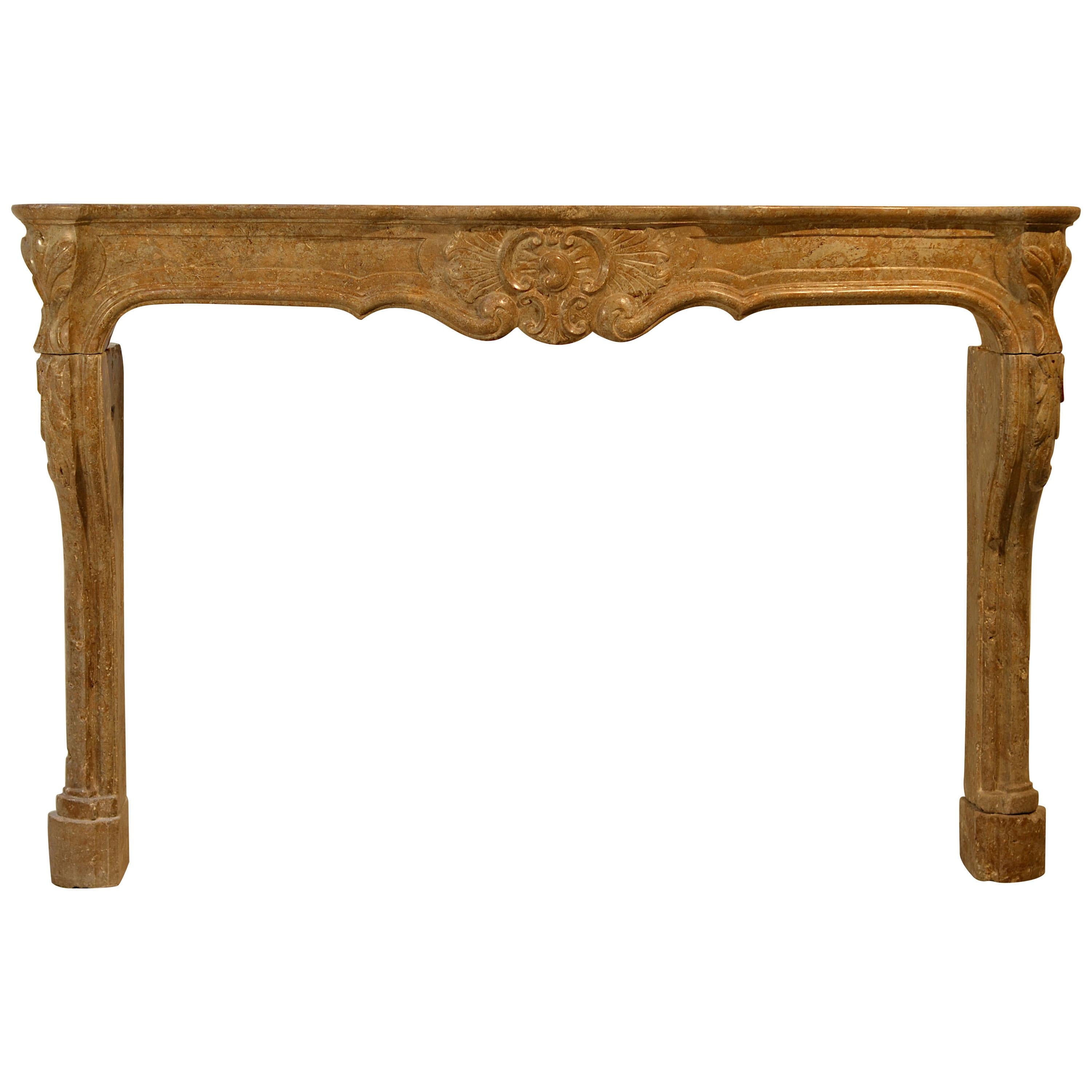 18th Century French Louis XV Fireplace Mantel For Sale