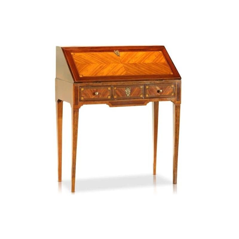 Wood 18th C. French Louis XVI Secretaire with Marquetry For Sale