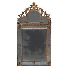Antique 18th c. French Marginal Glass Louis XIV Gold Leaf Mirror from Private Collection